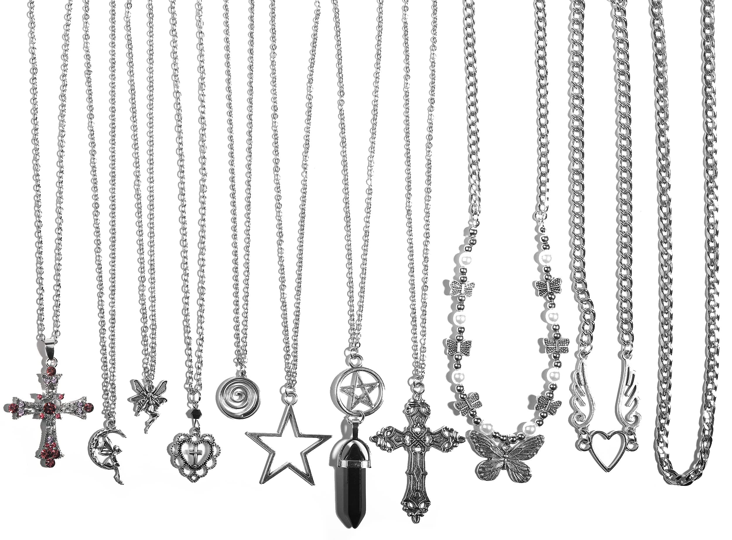 Y2k Accessories Goth Grunge Y2k Star Indie Butterfly Boho Cross Pendent Y2k Jewelry for Women Men