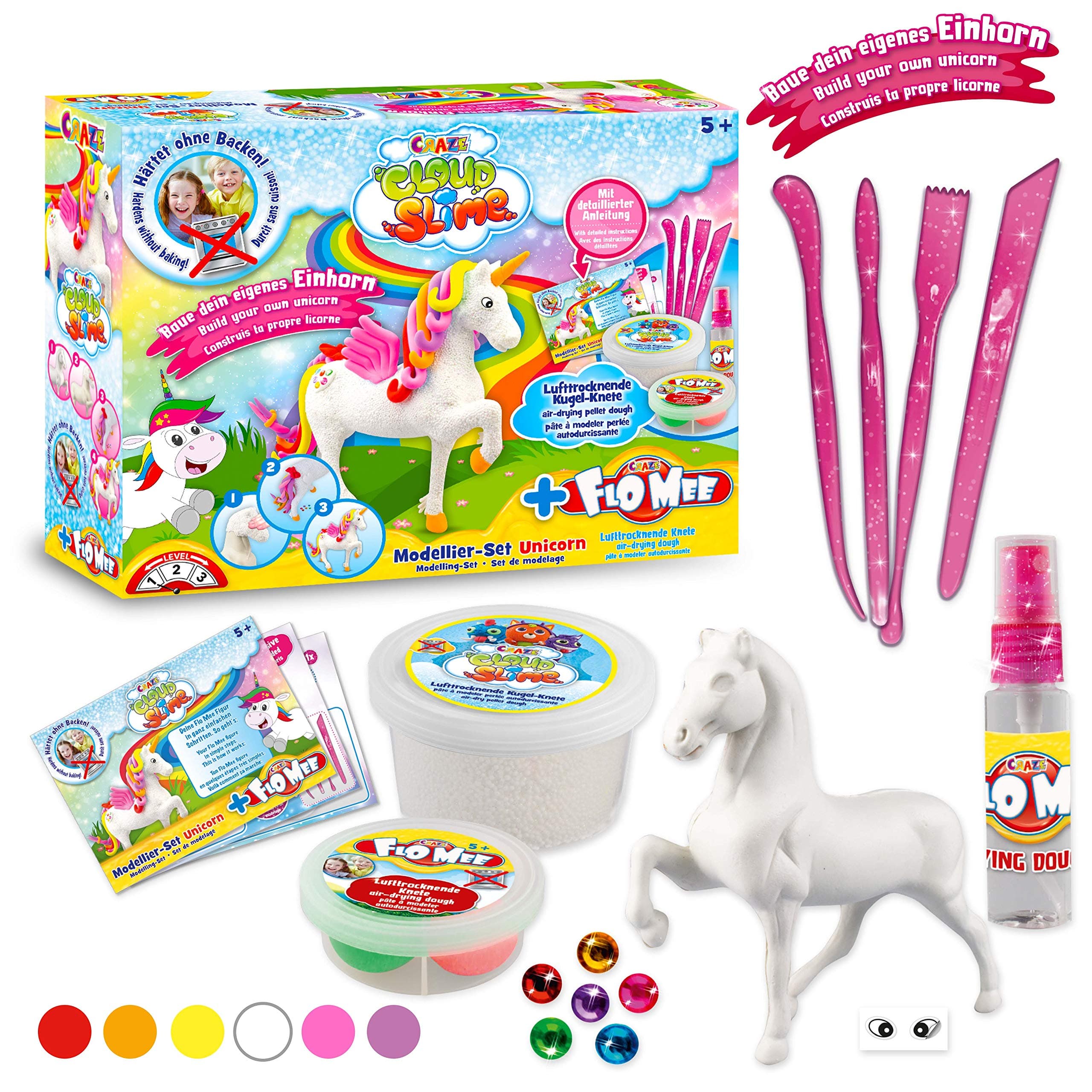 CRAZE FLO MEE + CLOUD SLIME Unicorn Craft Set Horse Ball Plasticine 15759