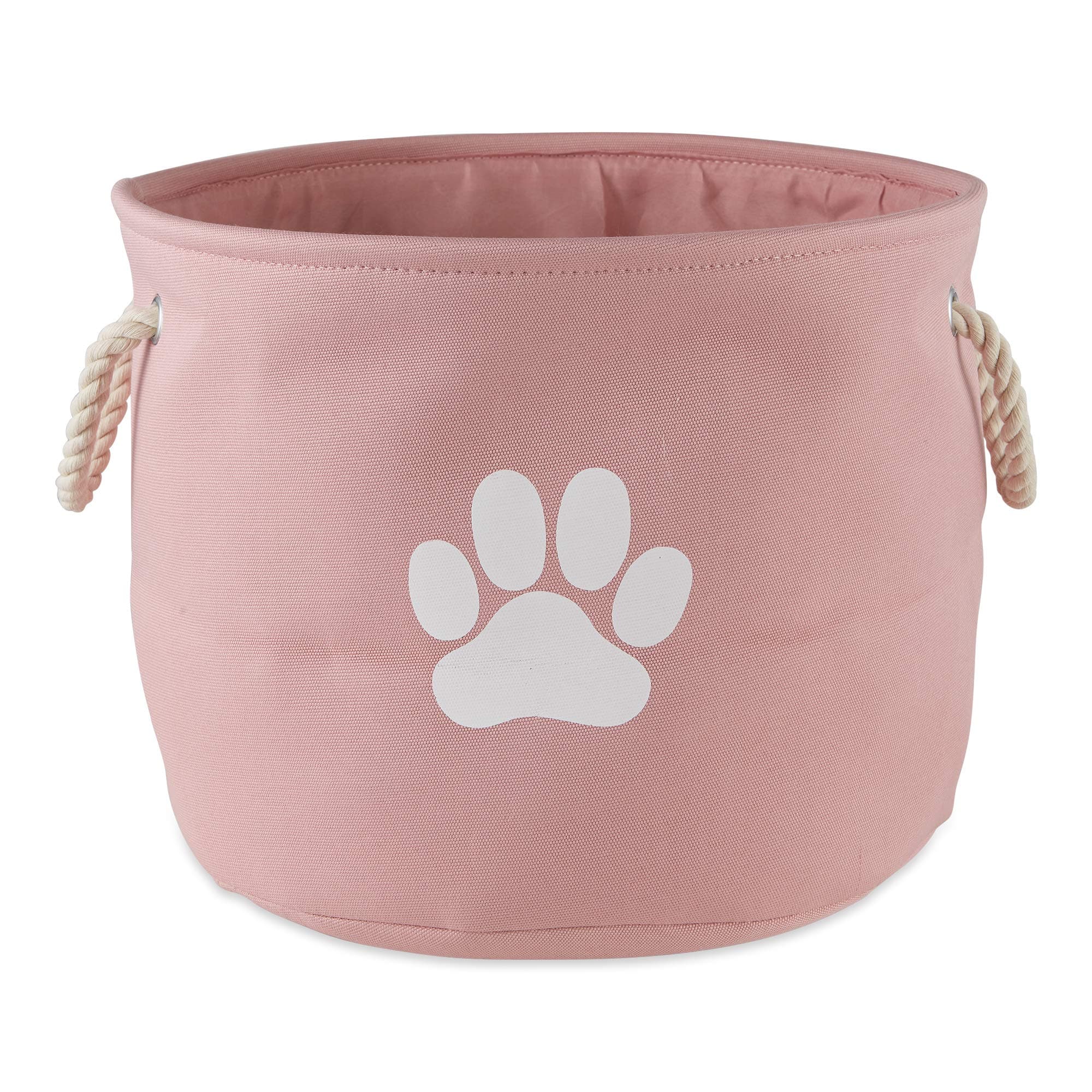 Bone Dry Pet Storage Collection Collapsible Bin, Small Round, Rose