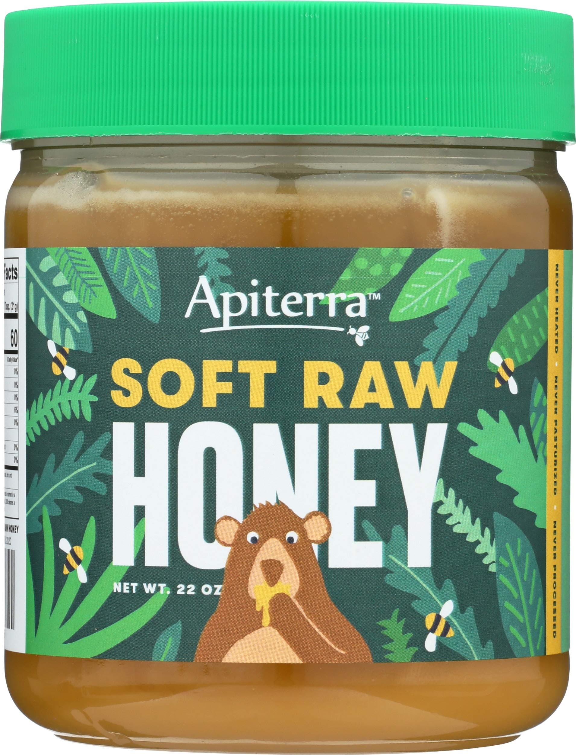 Apiterra - Raw Honey Unfiltered Unpasteurized 100% Pure and Natural Wildflower Soft Raw Honey, 22 Ounce