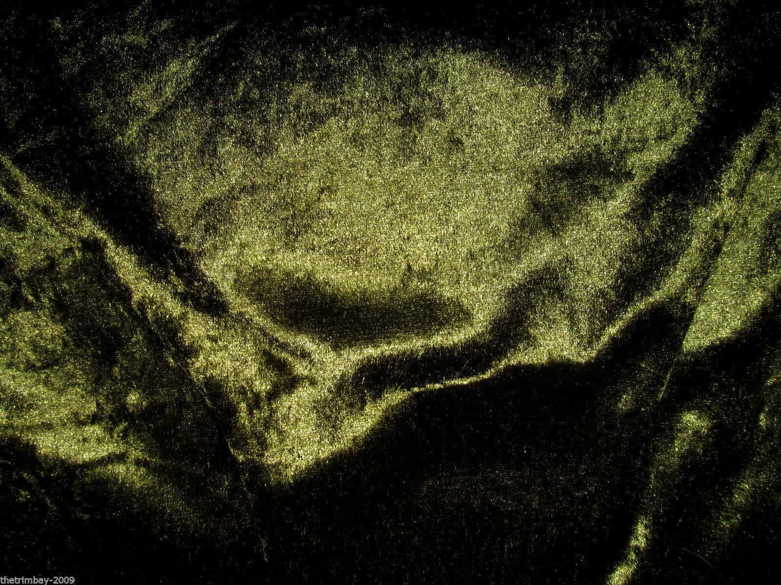 Olive Green Crushed Velvet Fabric Craft Stretch Velour -150 cm Wide-- Free UK