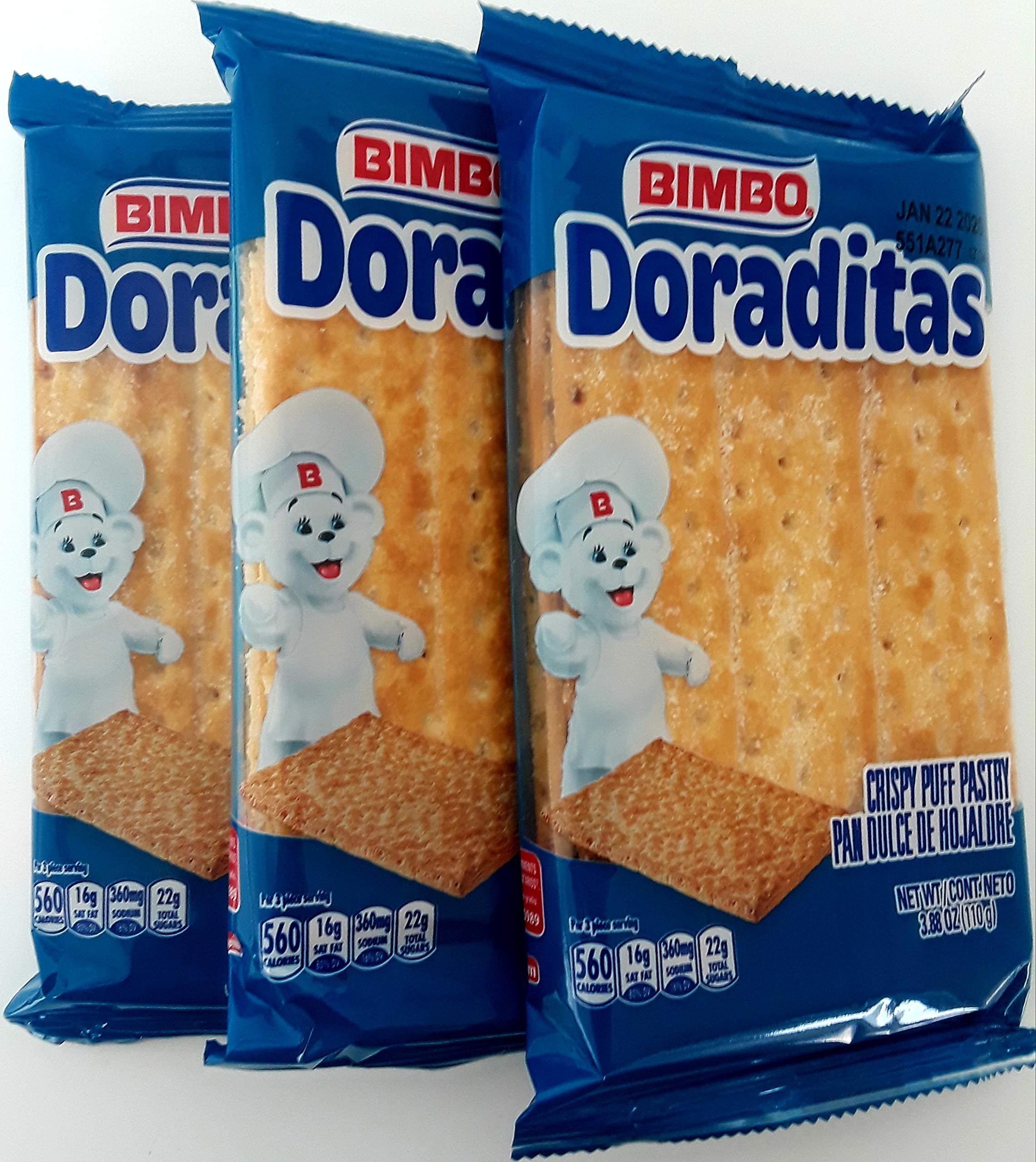 Bimbo, Doraditas Crispy Puff Pastry, 3.88 Ounce, 6 Pack