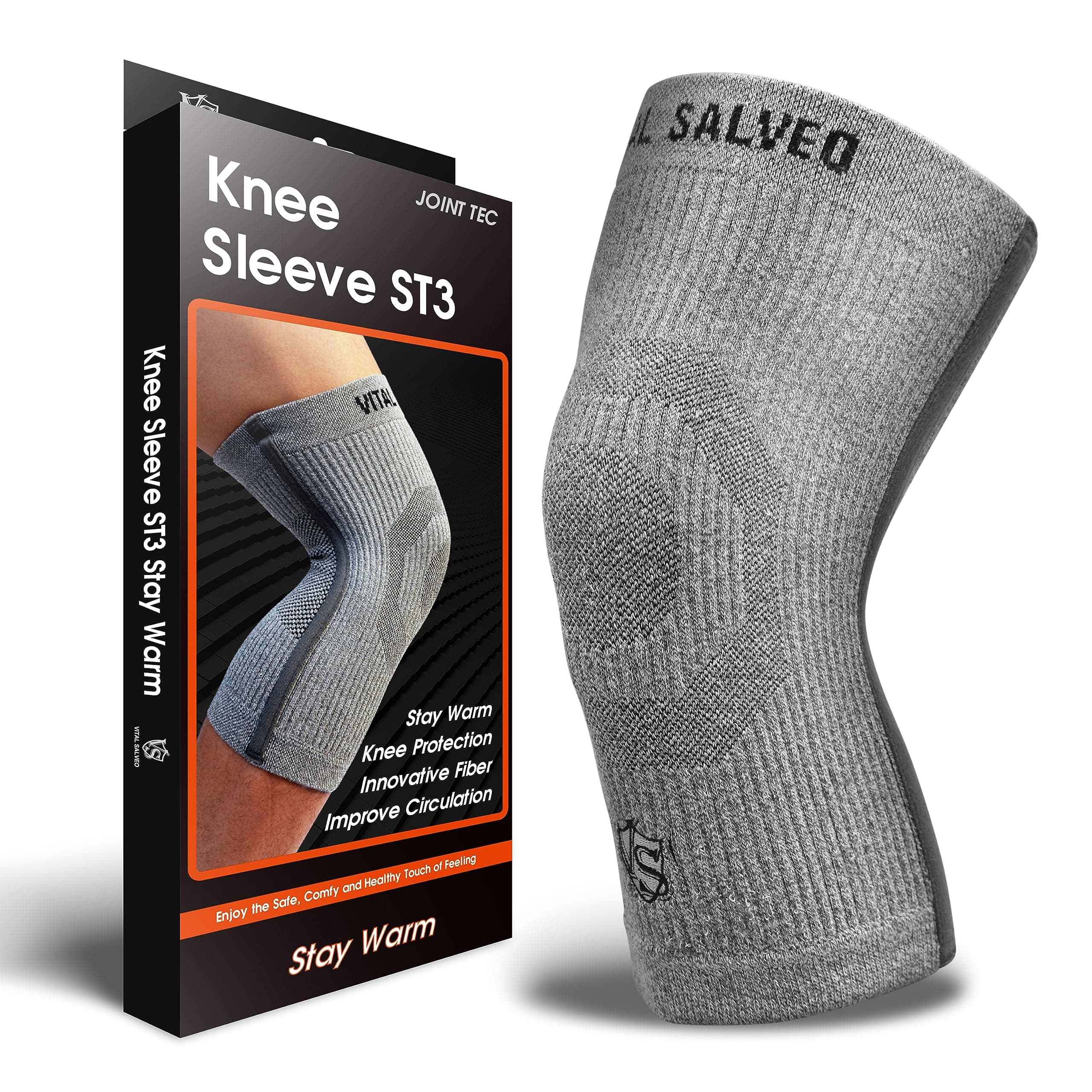 VS VITAL SALVEOSalveo-Compression Recovery Knee Support Sleeve/Brace ST3 Stay Warm, Pain Relief, Protects Joint for Sports and Daily Wear(1PC)-XX-Large