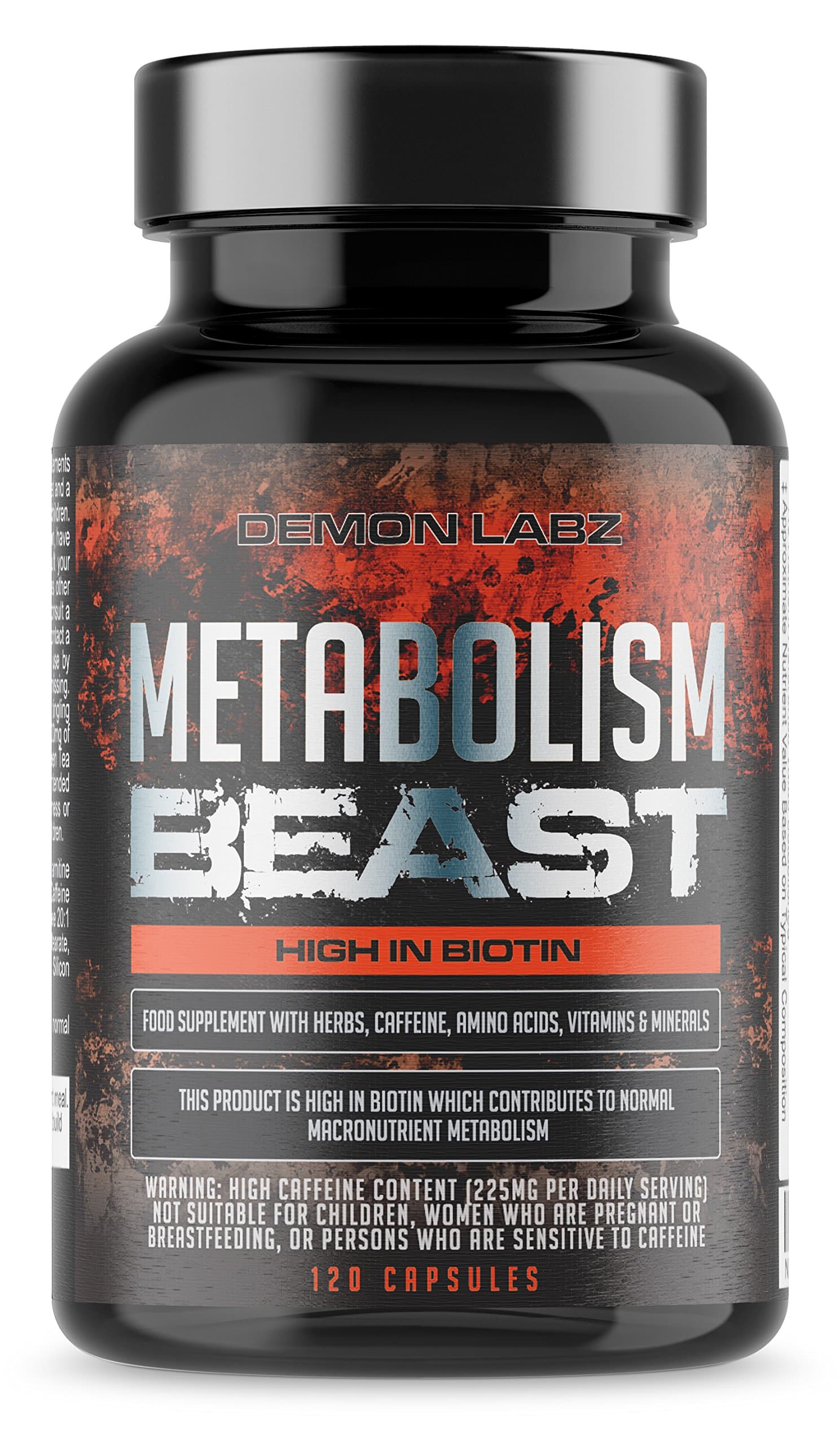 Metabolism Beast | Hardcore Fat Burner Supplement with Biotin which contributes to Normal macronutrient Metabolism | 60 Servings