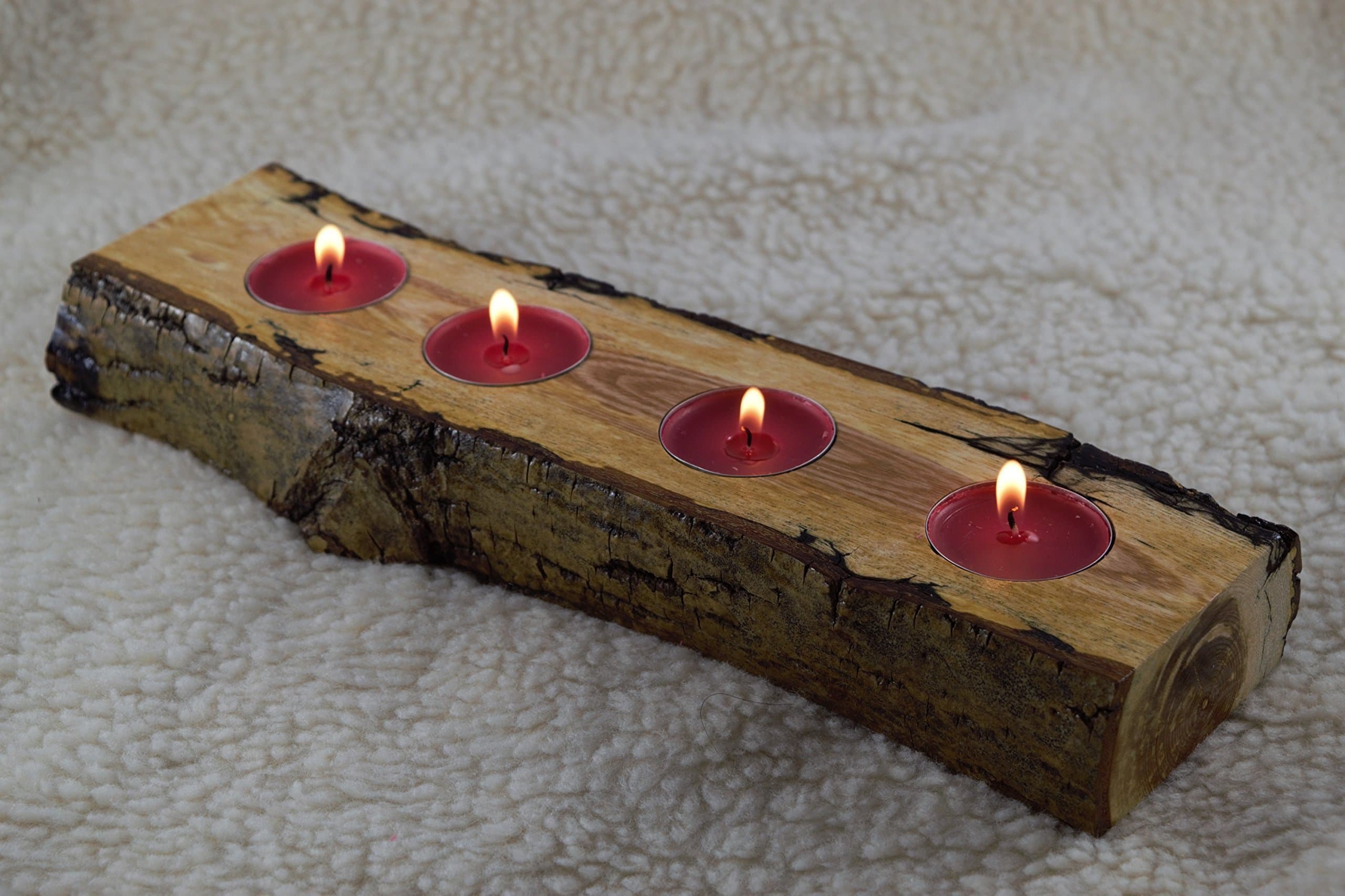 Handmade unique home decor natural rustic driftwood tea light candle holder mather's day gift