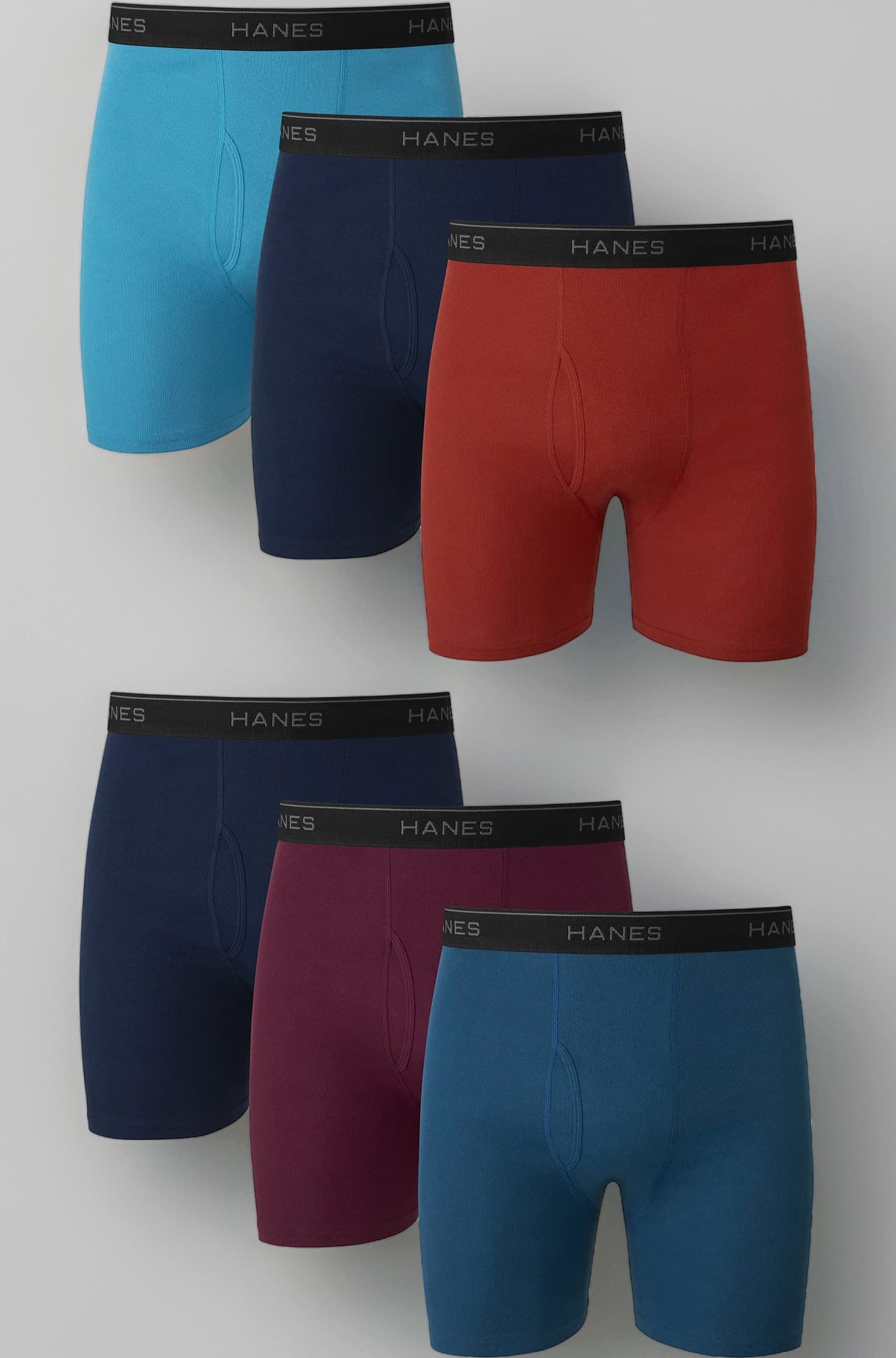 Hanes Boxer Briefs, Cool Dri Moisture-Wicking Underwear, Cotton No-Ride-Up for Men, Multi-Packs Available, 6 Pack-Dyed Assorted, Small