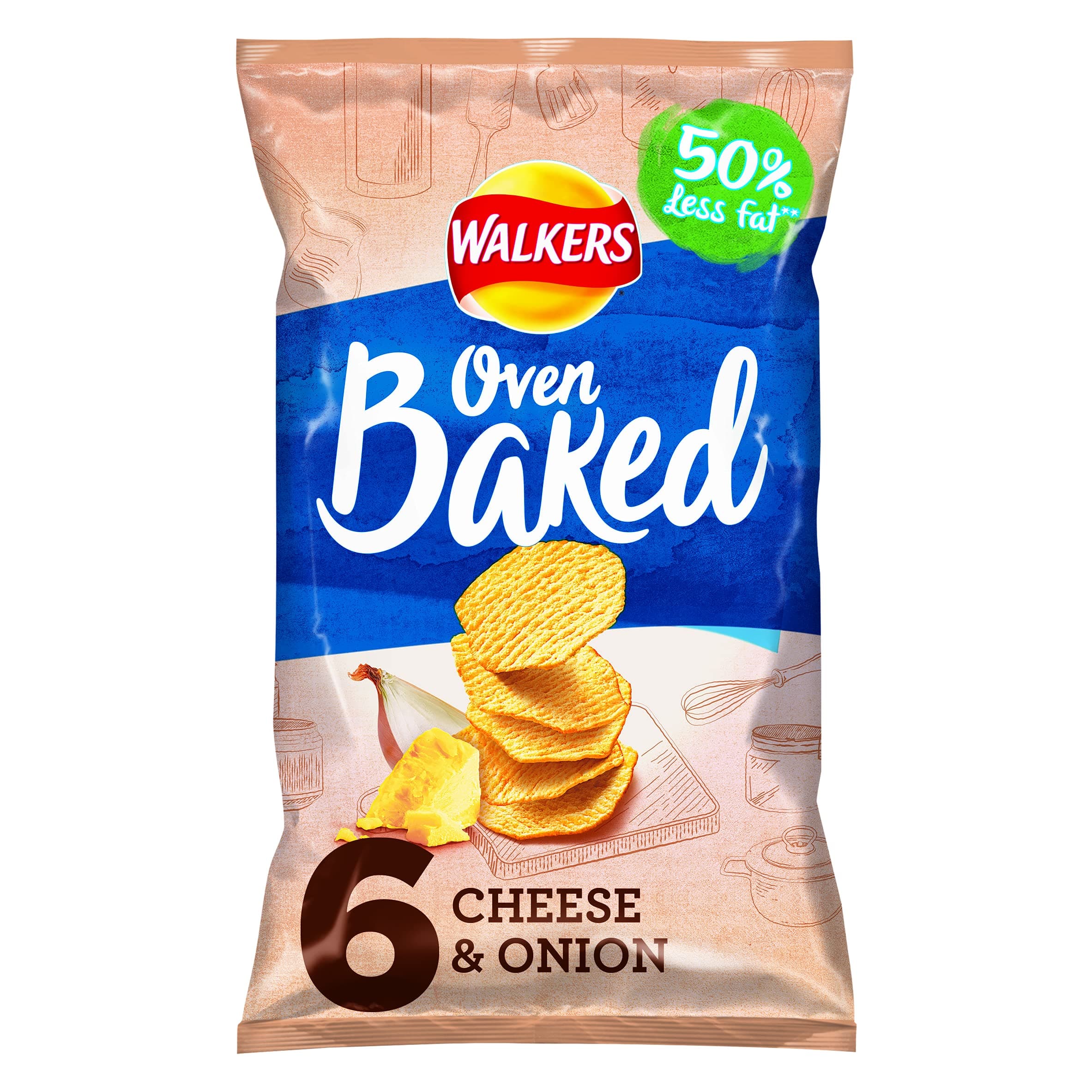 Baked Cheese and Onion Crisps 6 Pack 150g