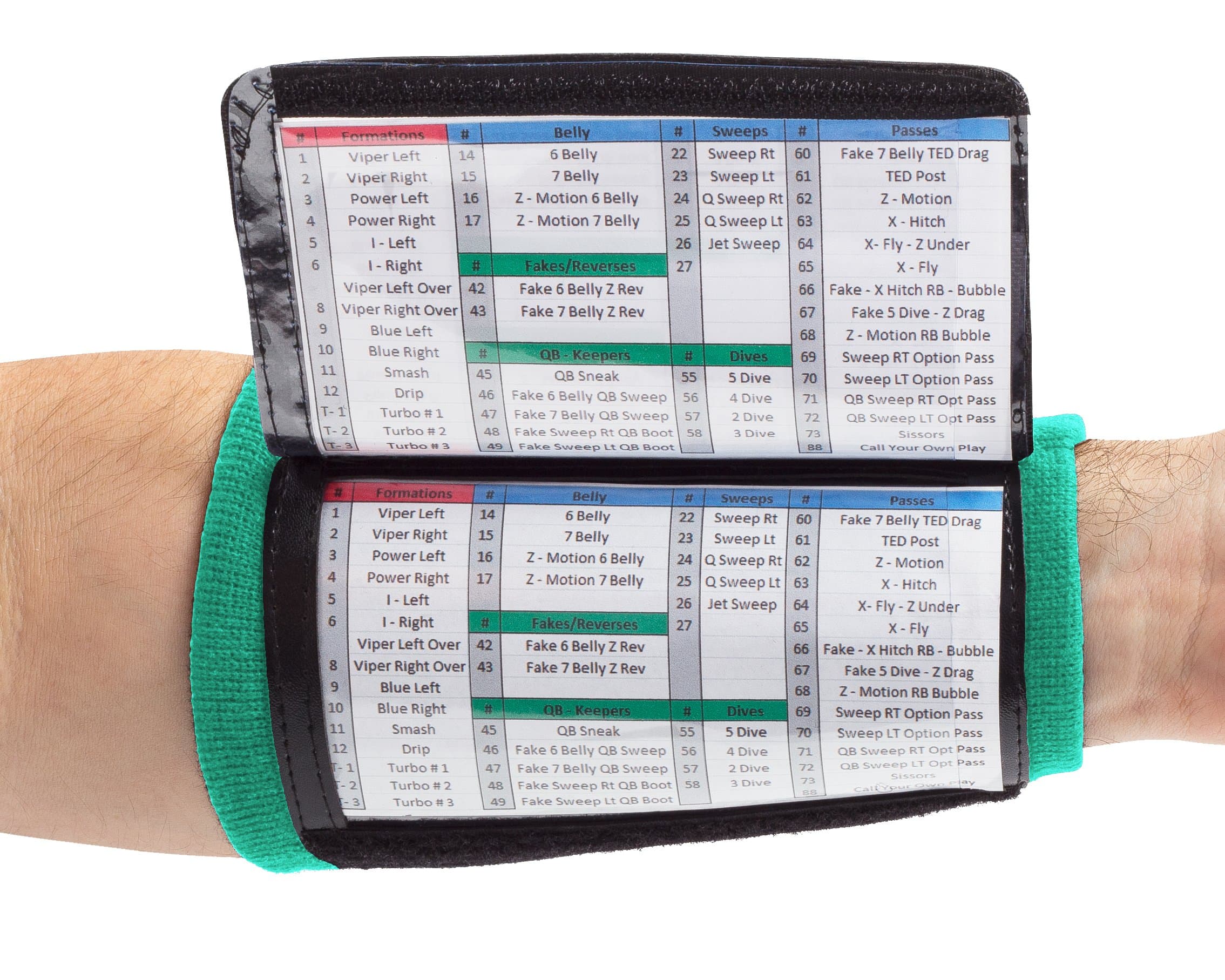 WristCoaches Football Play Wristbands - Youth Quarterback Gear - Wristband Playbook - Softball Wristbands for Signs