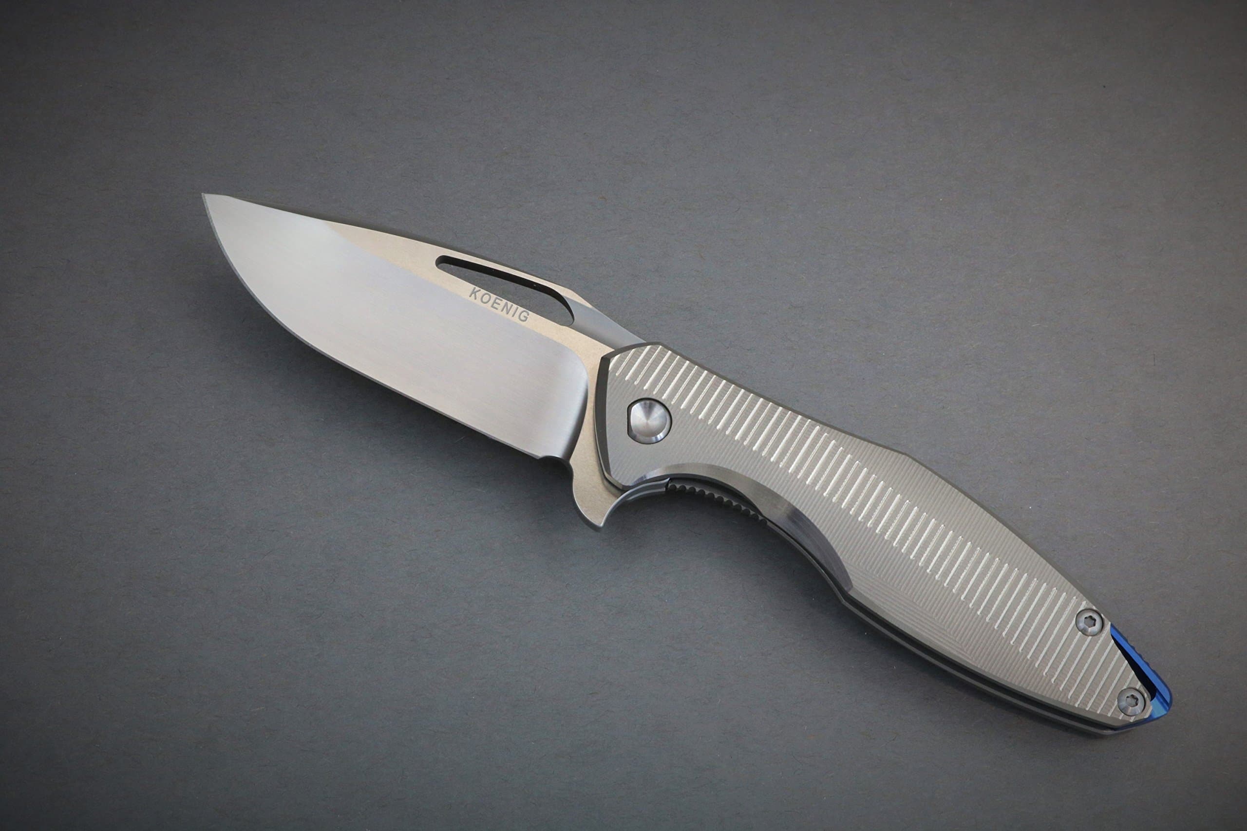 Koenig Arius Style 57 Handle Bead Blasted Remachined Chamfers And Grooves Polished Screws Hand Rubbed Blade With Polished Flats