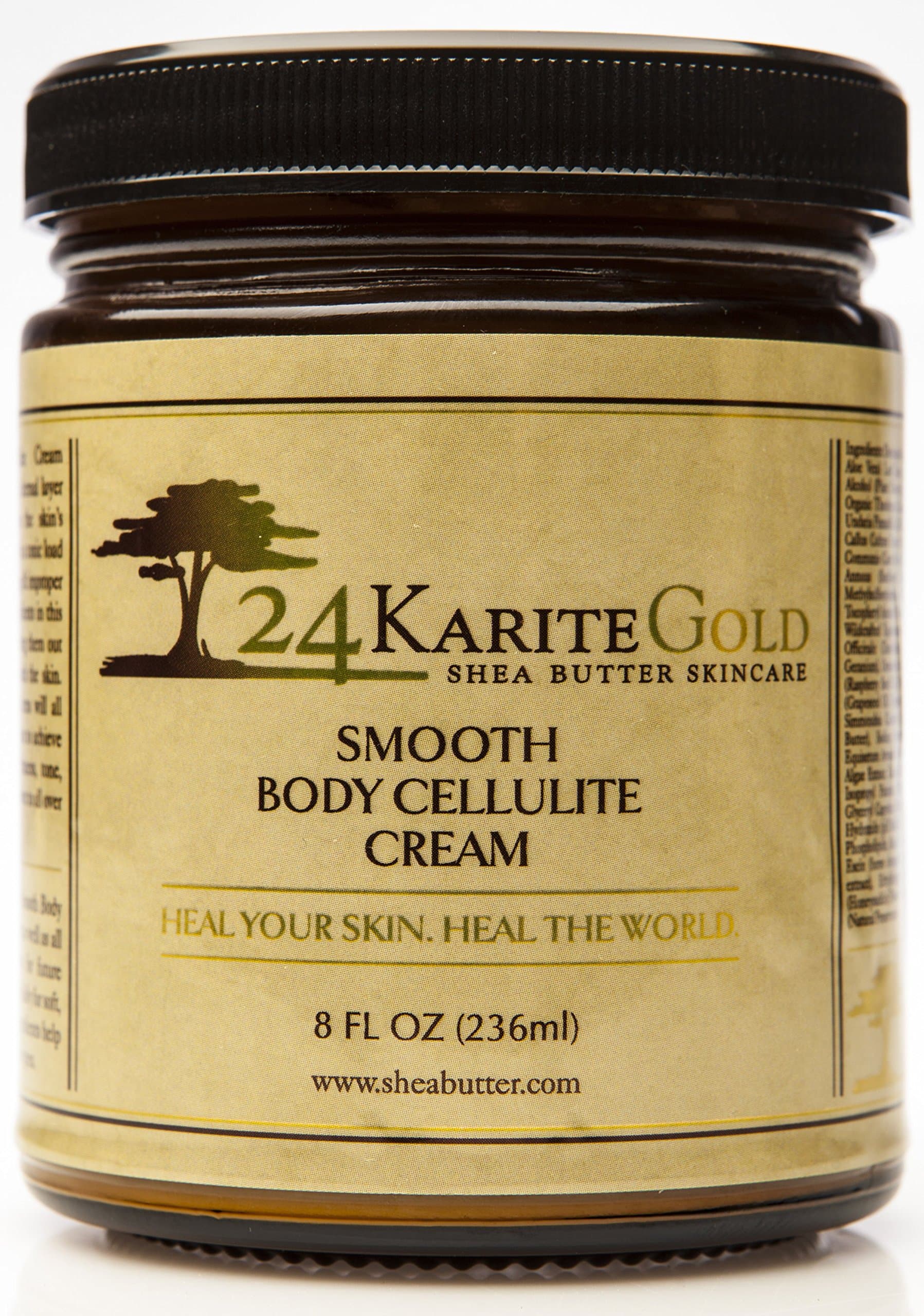 Cellulite Cream with Shea Butter Cocoa Butter Retinol Peptides+Caffeine by 24Karite Gold. The Best Cellulite Treatment for Body Sculpting+Cellulite Removal. Full 8 oz Makes It Your Best Value!