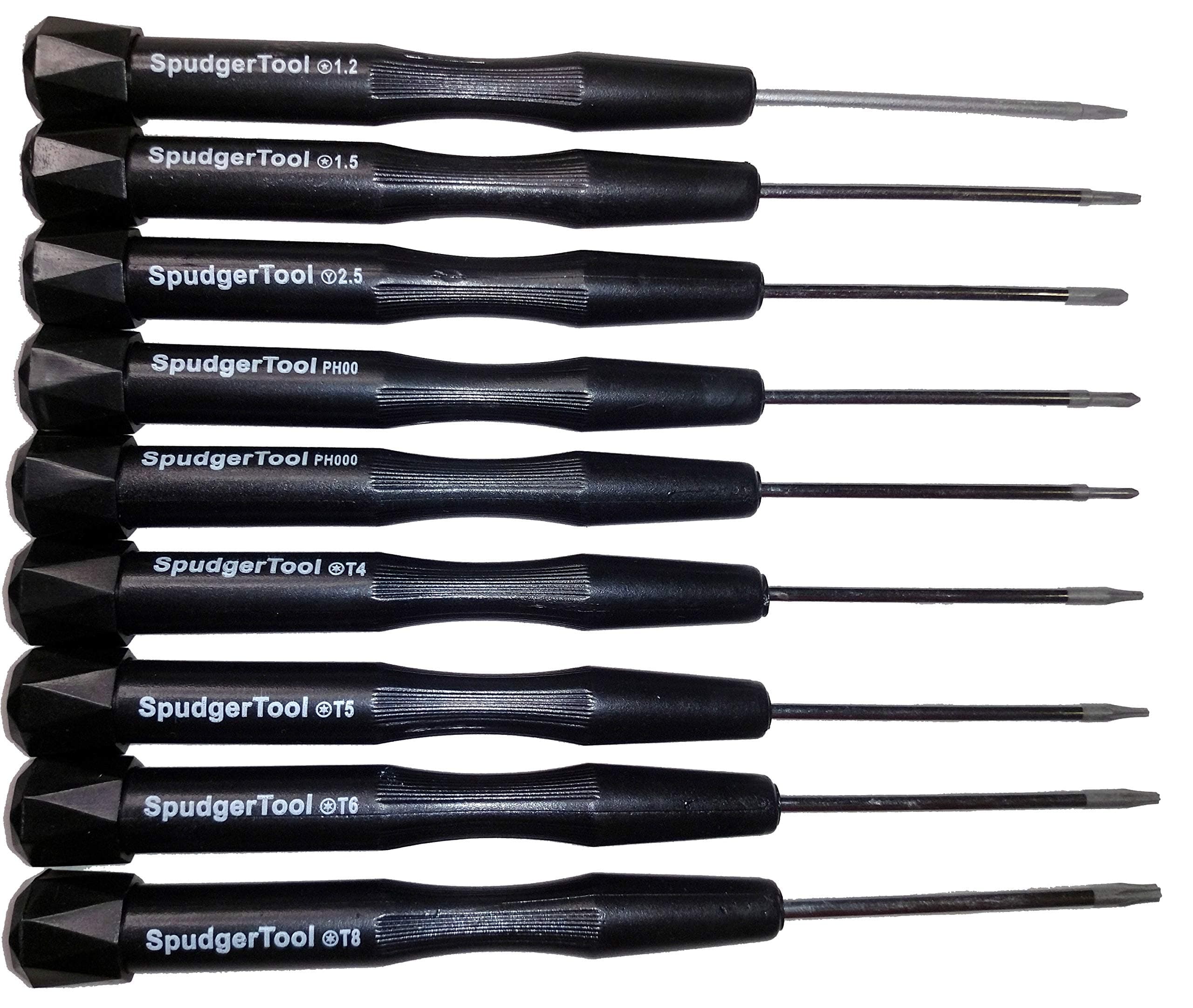 Quality set of 9 Electronics and Apple MacBook Screwdrivers: Torx, Phillips, Apple 5 point star Pentalobe, Tri-Point (Tri-Wing)