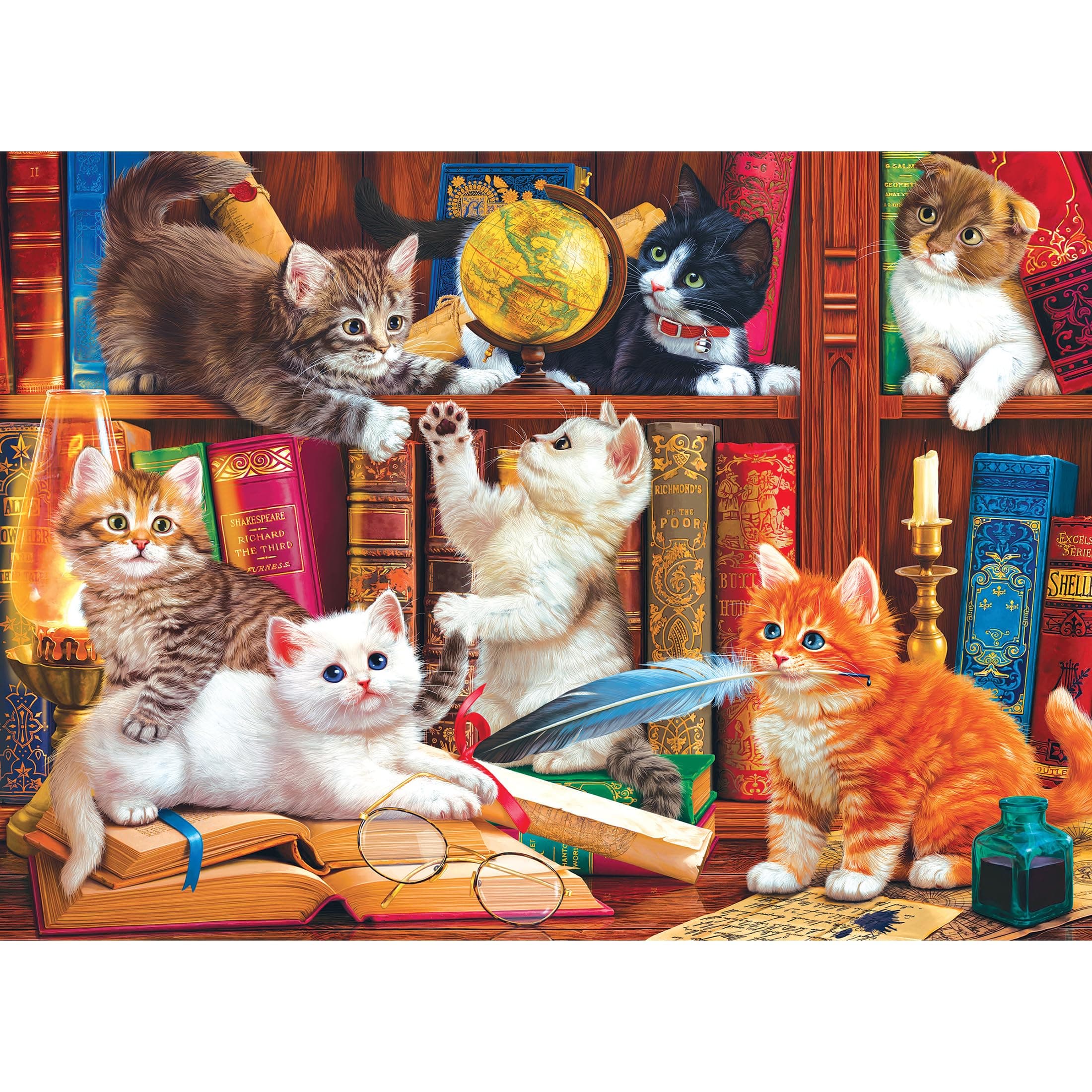 RoseArt - Kodak Premium - Library Mischief - 1000 Piece Jigsaw Puzzle for Adults