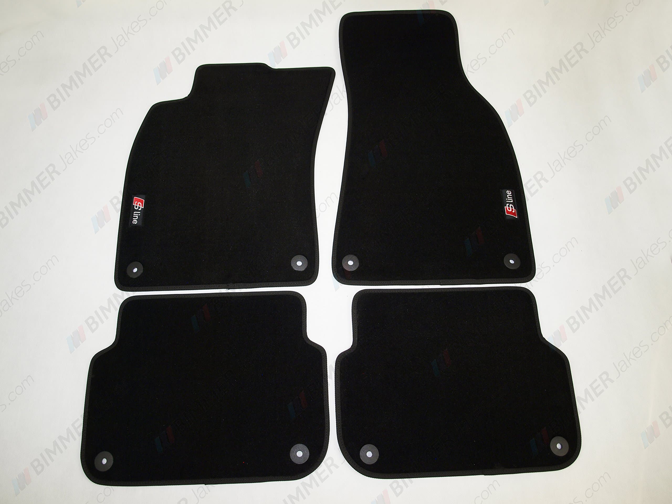 NEW CAR FLOOR MATS BLACK with S line EMBLEM for AUDI A6 / S6 2006 - 2011