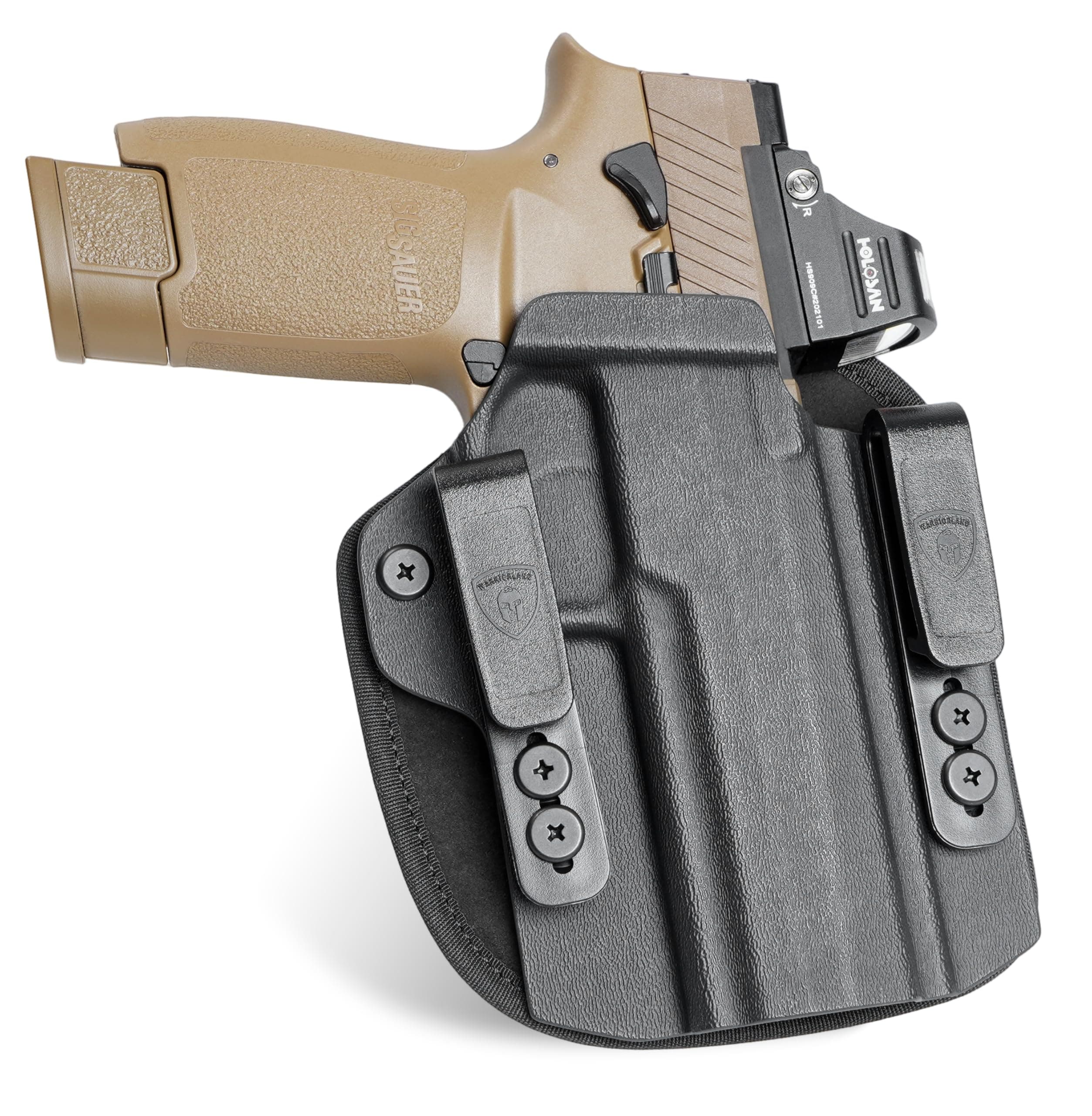 Hybrid Kydex & Nylon Holster, Optional for Glock 17/19/19X/ 43/ 43X MOS, Taurus G2C /G3C, Sig P320 / P365/ P365X/ P365XL, 1911 5" (No Rail) and More, Optics Cut, IWB Concealed Carry
