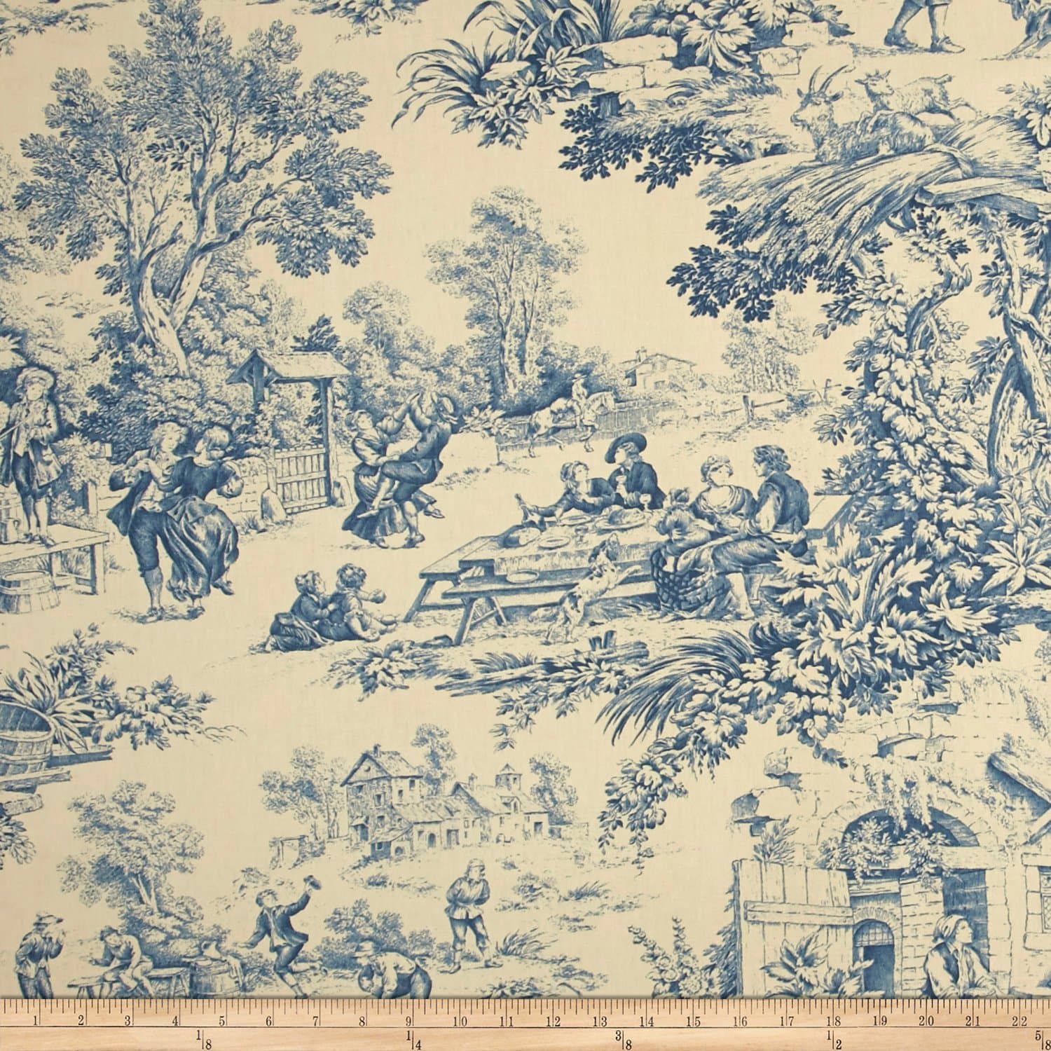 STOF France Festin Bleu, Fabric by the Yard