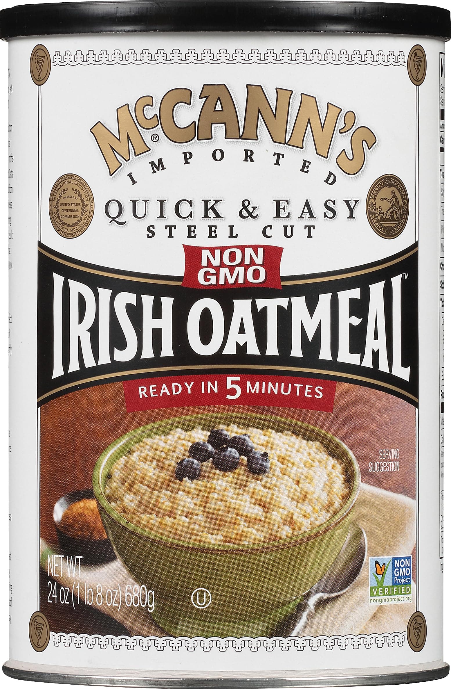 Mccann'S Irish Oatmeal, Oatmeal,Steel Cut Canist 24 Oz