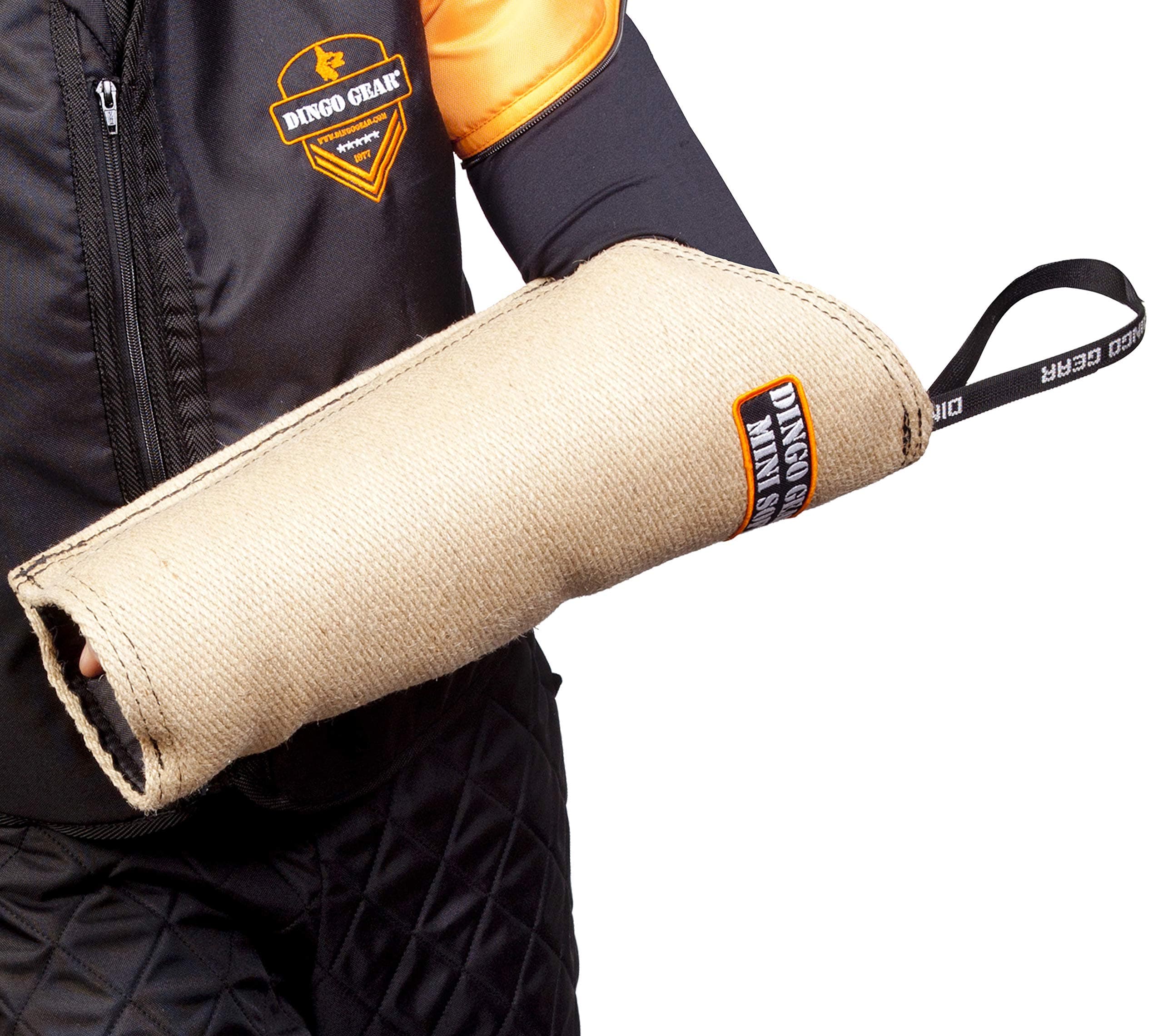 DINGO GEAR Soft Jute Mini Bite Sleeve with Handle and Grip Inside the Bite Guard for IGP, K9, Dog Sports, Puppy, Young Dog Training, Bite Level 1 - Beginner (S01956)