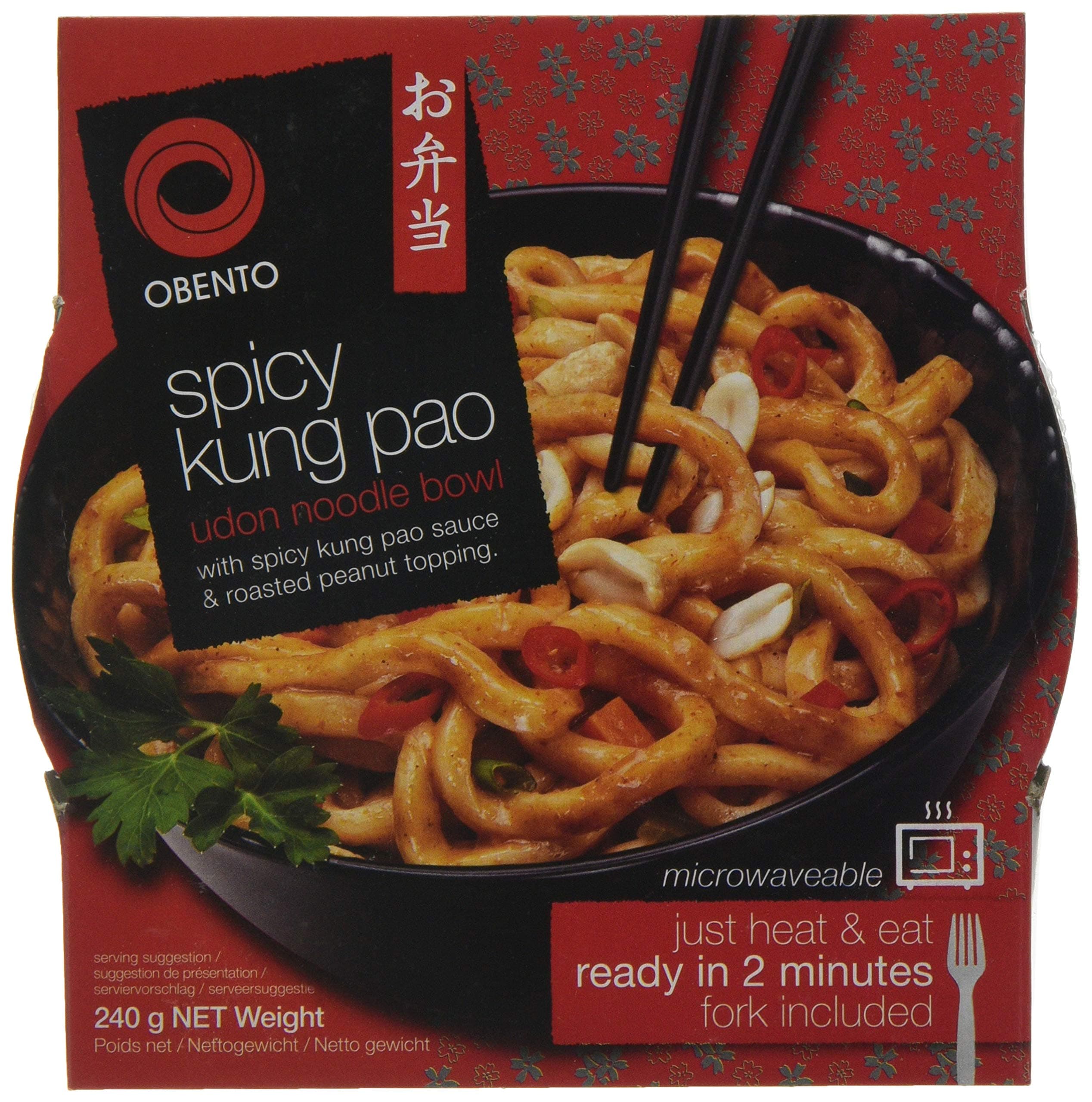 Obento Spicy Kung Pao Stir Udon Noodle 6 Bowls
