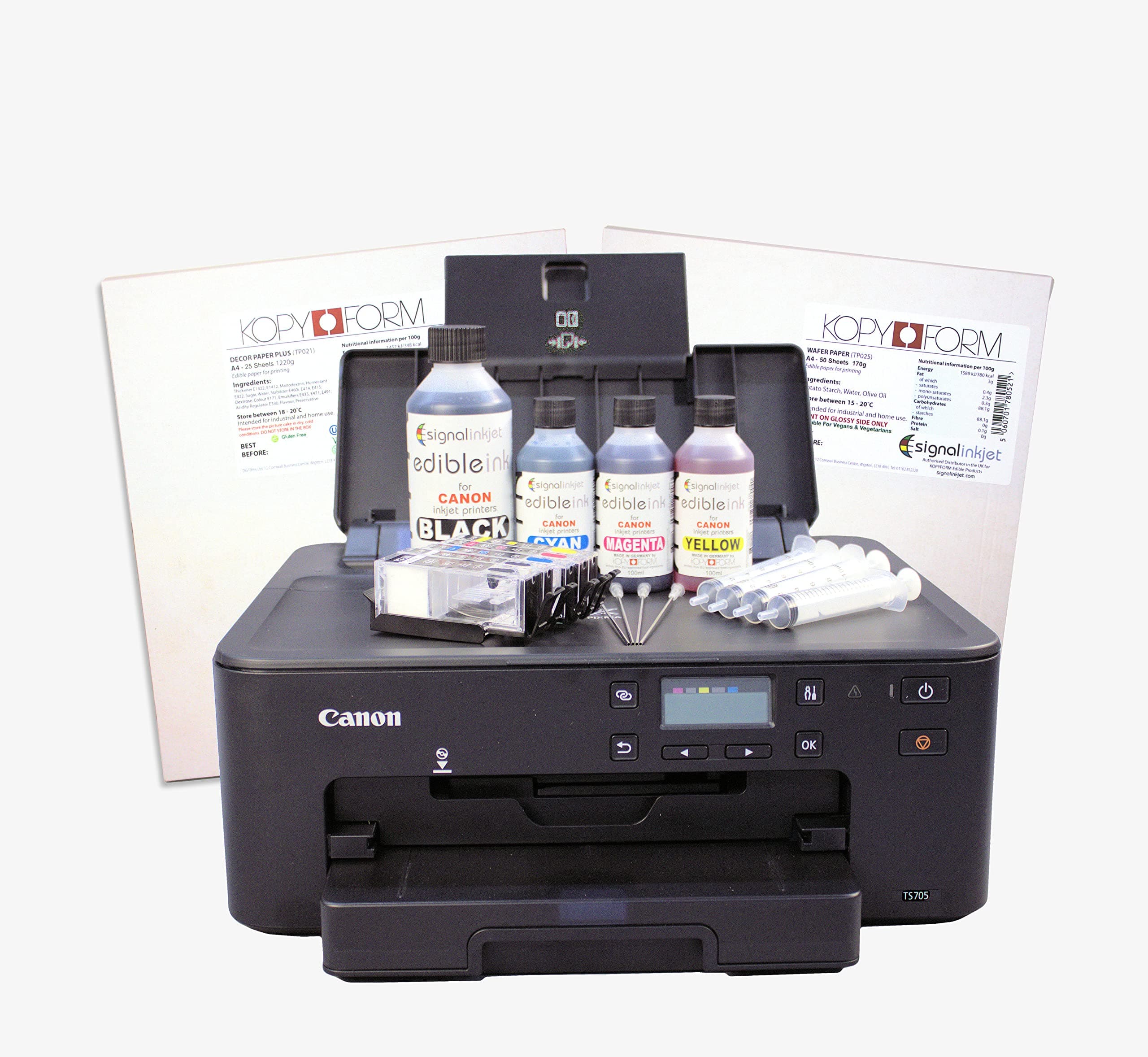 Edible Printer Kit - Edible Printer, Pre-Filled Cartridges, 50 Wafer Paper & 25 Icing Sheets