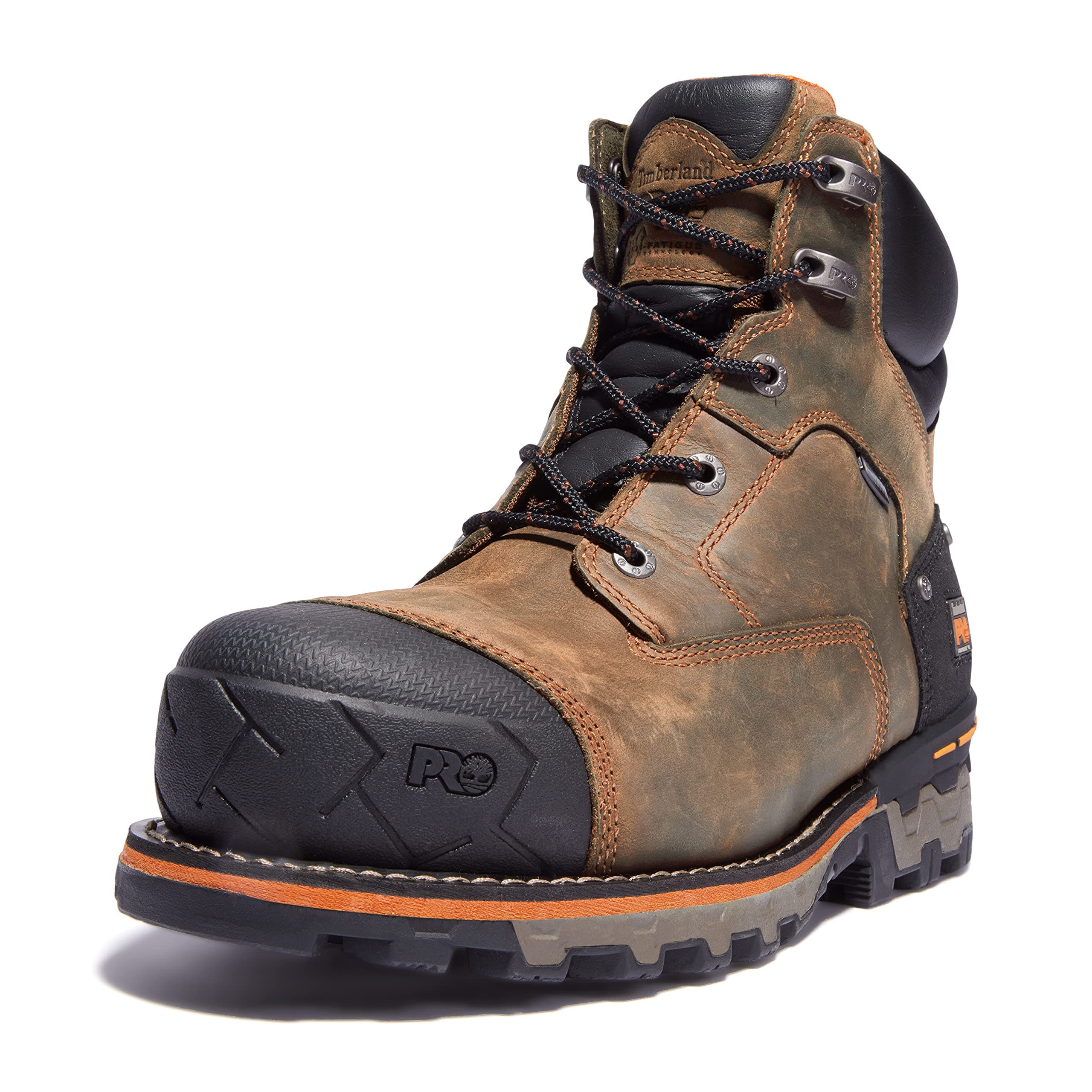 Men's Boondock 6 Inch Composite Safety Toe Waterproof Industrial Work Boot, Brown, 11