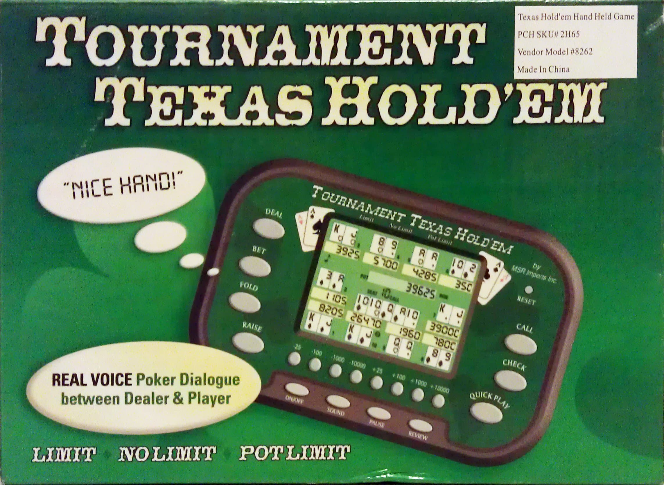 Tournament Texas Hold Em Hand Held Electronic Game
