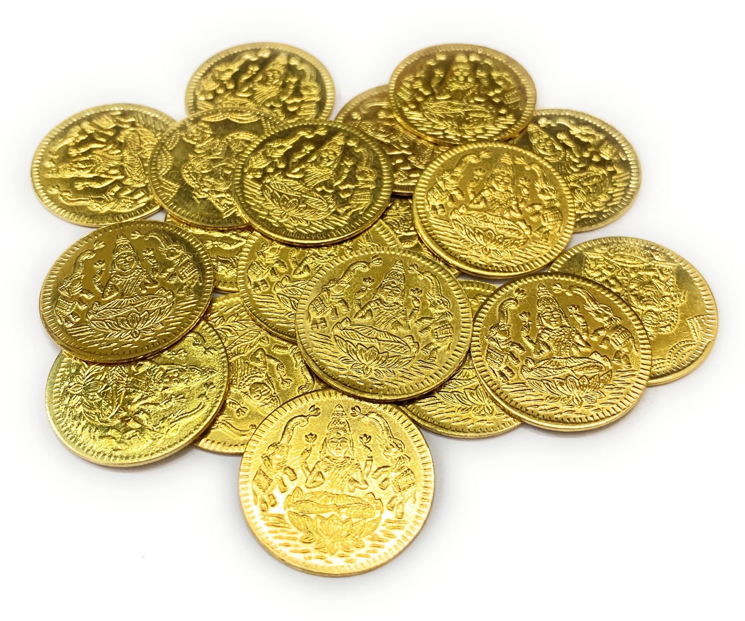 Vahvaa® Laxmi Coins Ashtothara Lakshmi Brass Pooja Coins of 11 nos