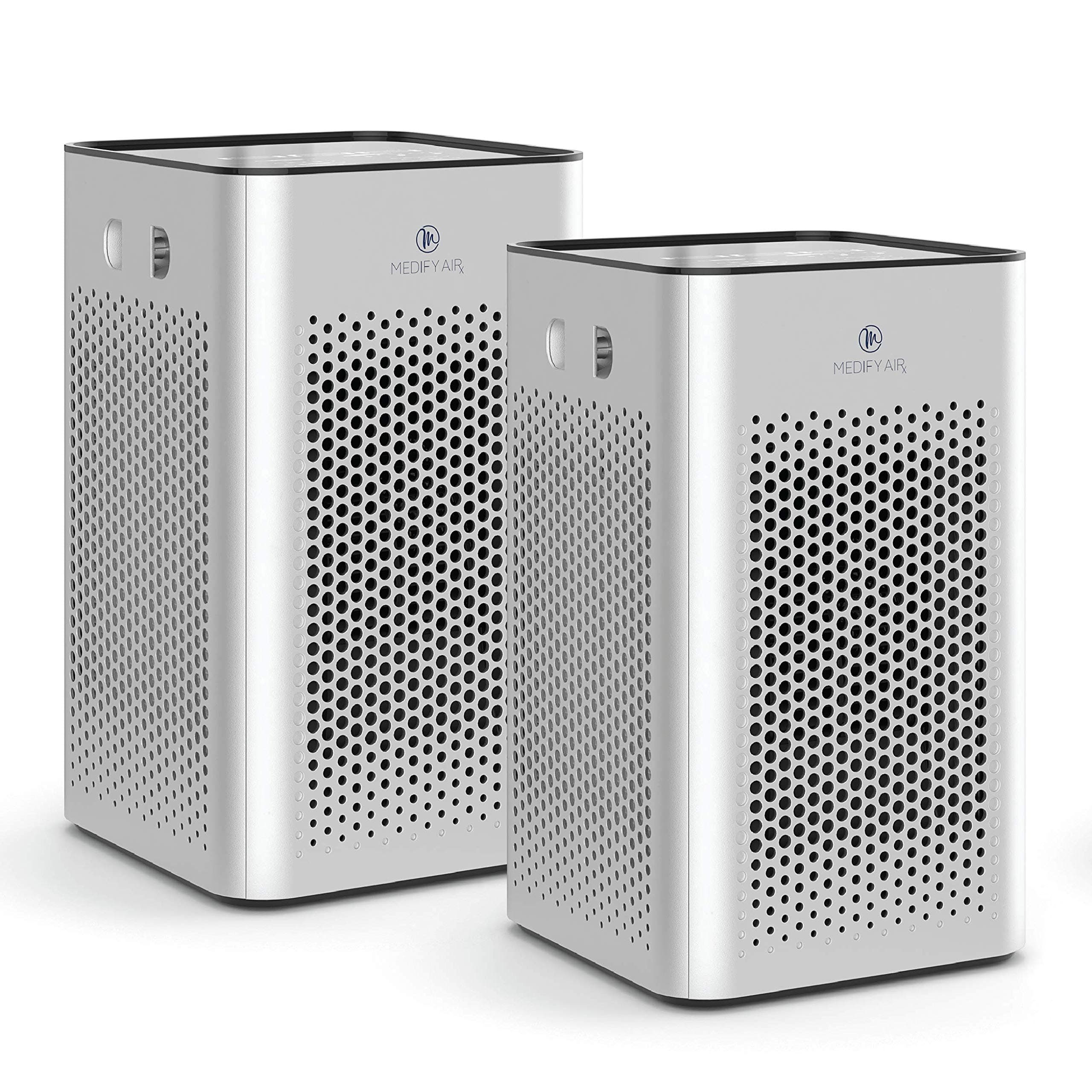 Medify MA-25 Air Purifier with True HEPA H13 Filter | 825 ft² Coverage in 1hr for Allergens, Smoke, Wildfires, Odors, Pollen, Pet Dander | Removal to 0.1 Microns | Silver, 2-Pack