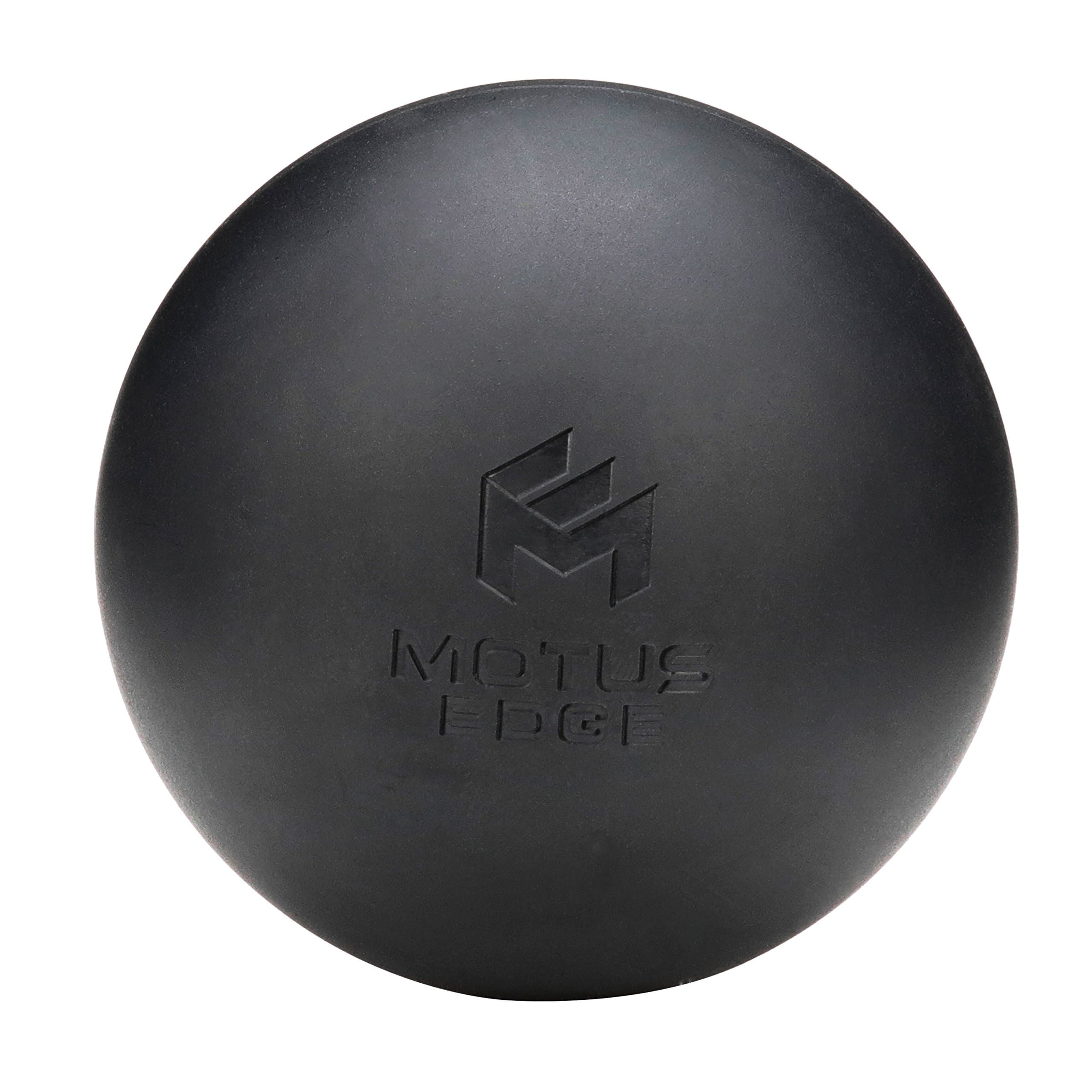 Motus Edge Lacrosse Massage Ball - Portable Muscle Roller for Trigger Point, Neck, Back Pain, Plantar Fasciitis - Includes Free Carry Bag and Instructions