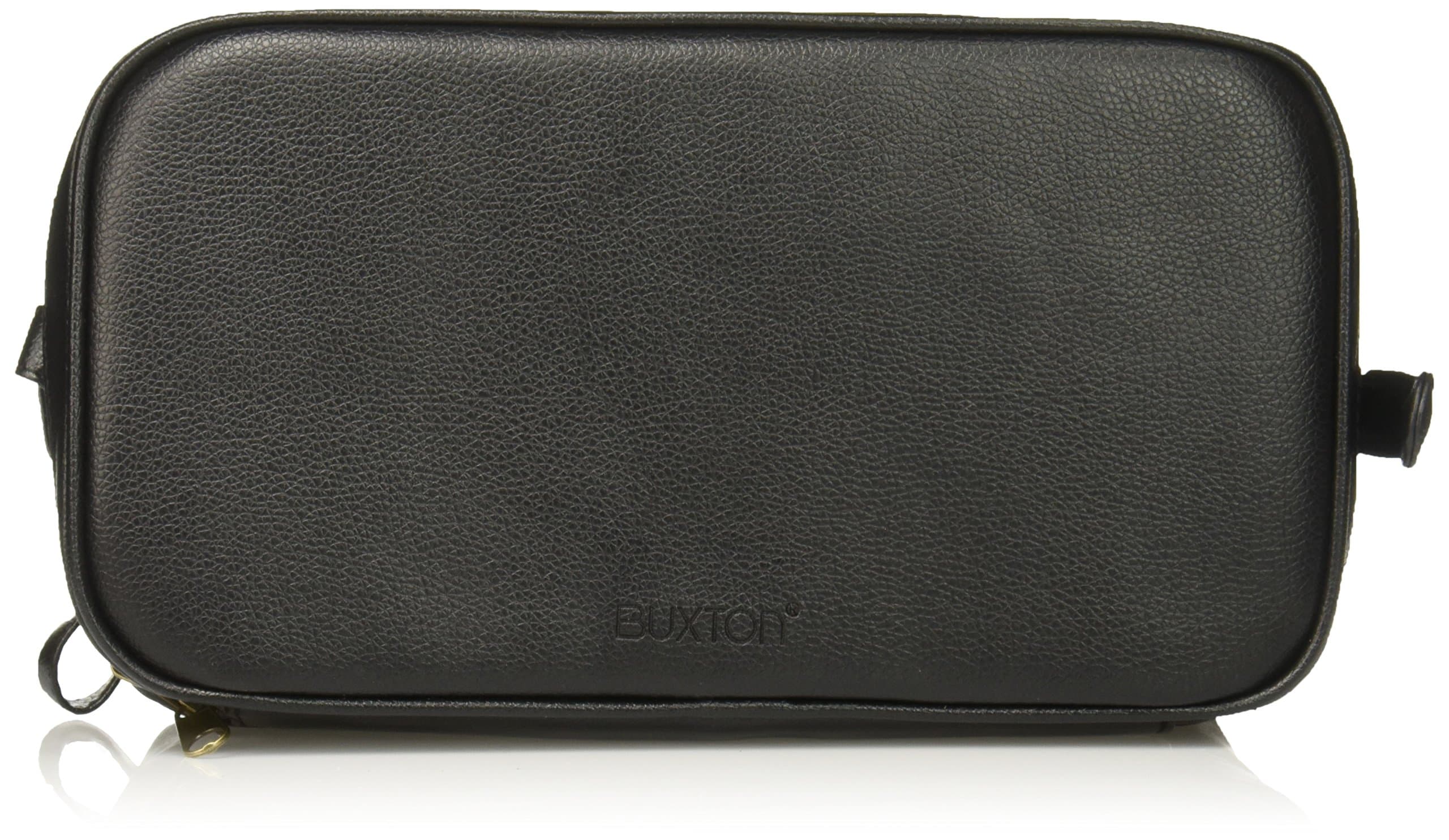 Buxton Men's Jumbo Travel Kit W/Zip Bottom&Bottles, Black, One Size