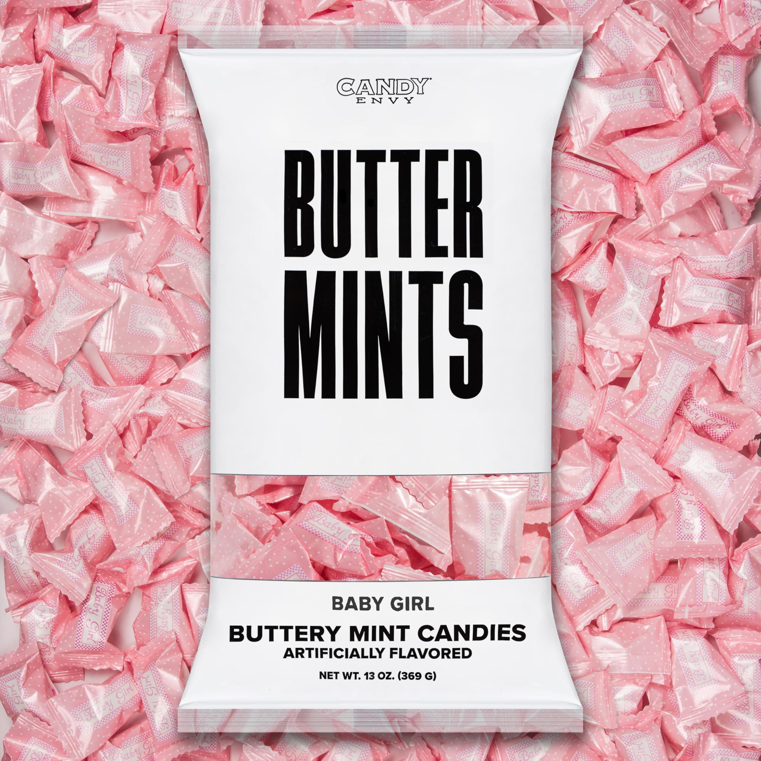 Candy Envy Buttermints - 13 oz. Bag - Approximately 100 Individually Wrapped Mints (Its a Girl)