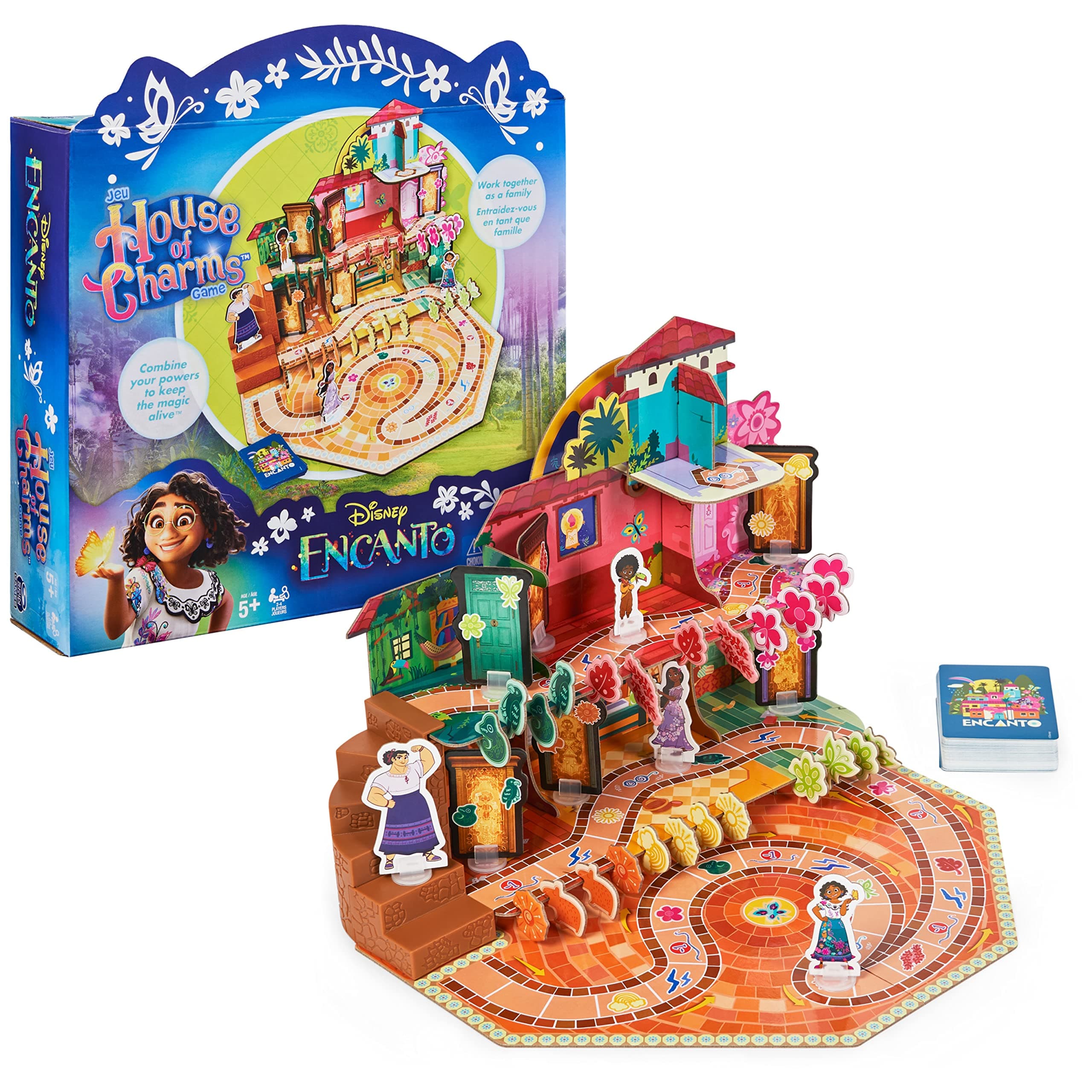 Disney Encanto, House of Charms Cute Easy Family Board with Magic Tokens Based on The Movie, for Kids Ages 5 and up