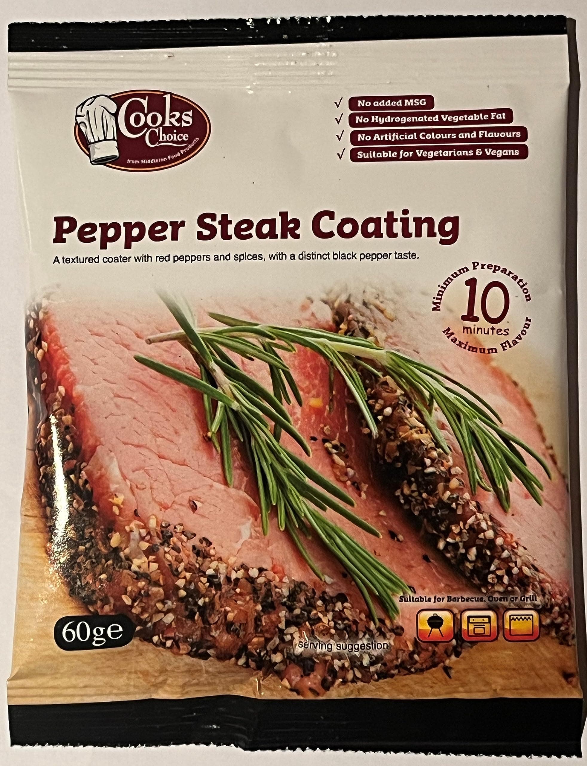 Cooks Choice Pepper Steak Marinade/Seasoning/Flavoring/Glaze/Meat Rub 60 Grams
