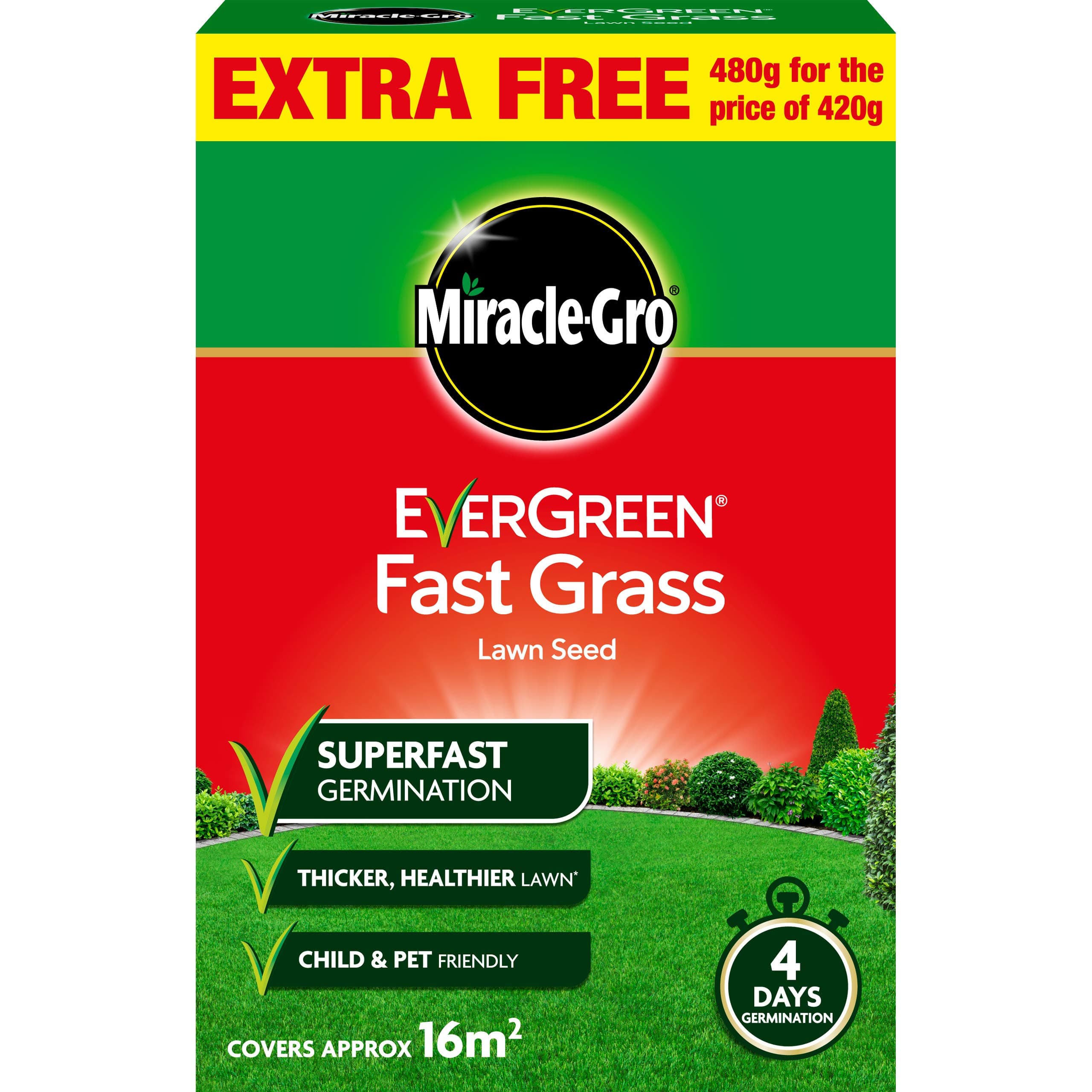 EverGreen Fast Grass Lawn Seed 480g