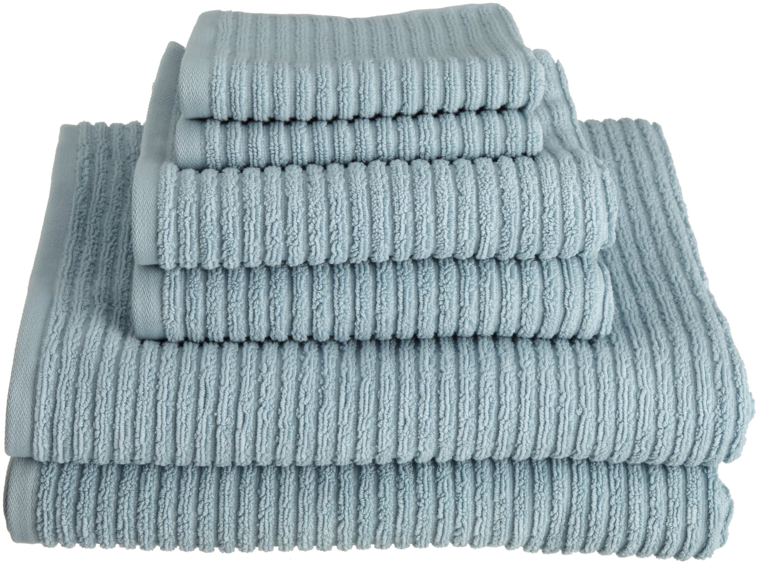 Kassatex 100-Percent Combed Extra Long Staple Turkish Cotton from Our Urbane Collection 6-Piece Solid Towel Set, Spa Blue