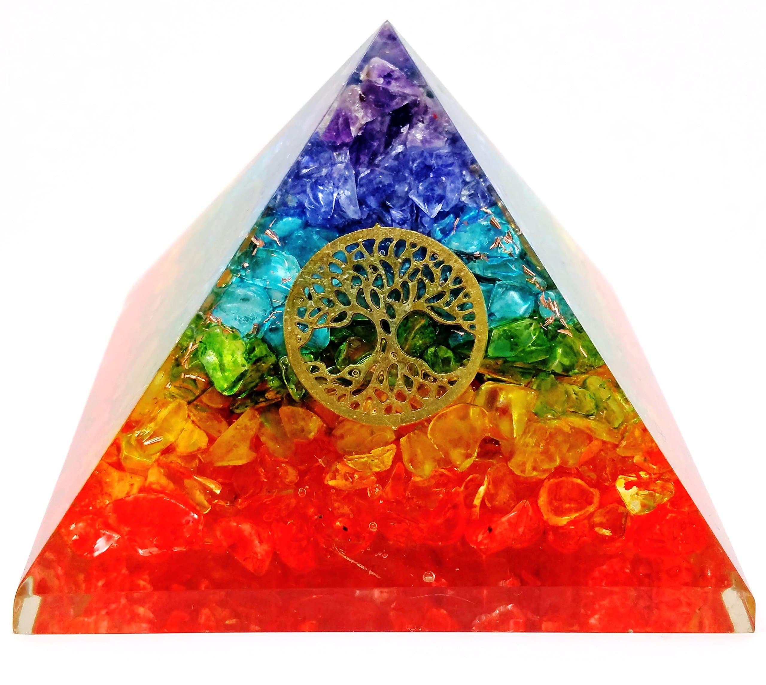 7 Chakra Crystal Tree of Life Orgone Pyramid Kit EMF Protection Meditation Yoga Energy Generator …