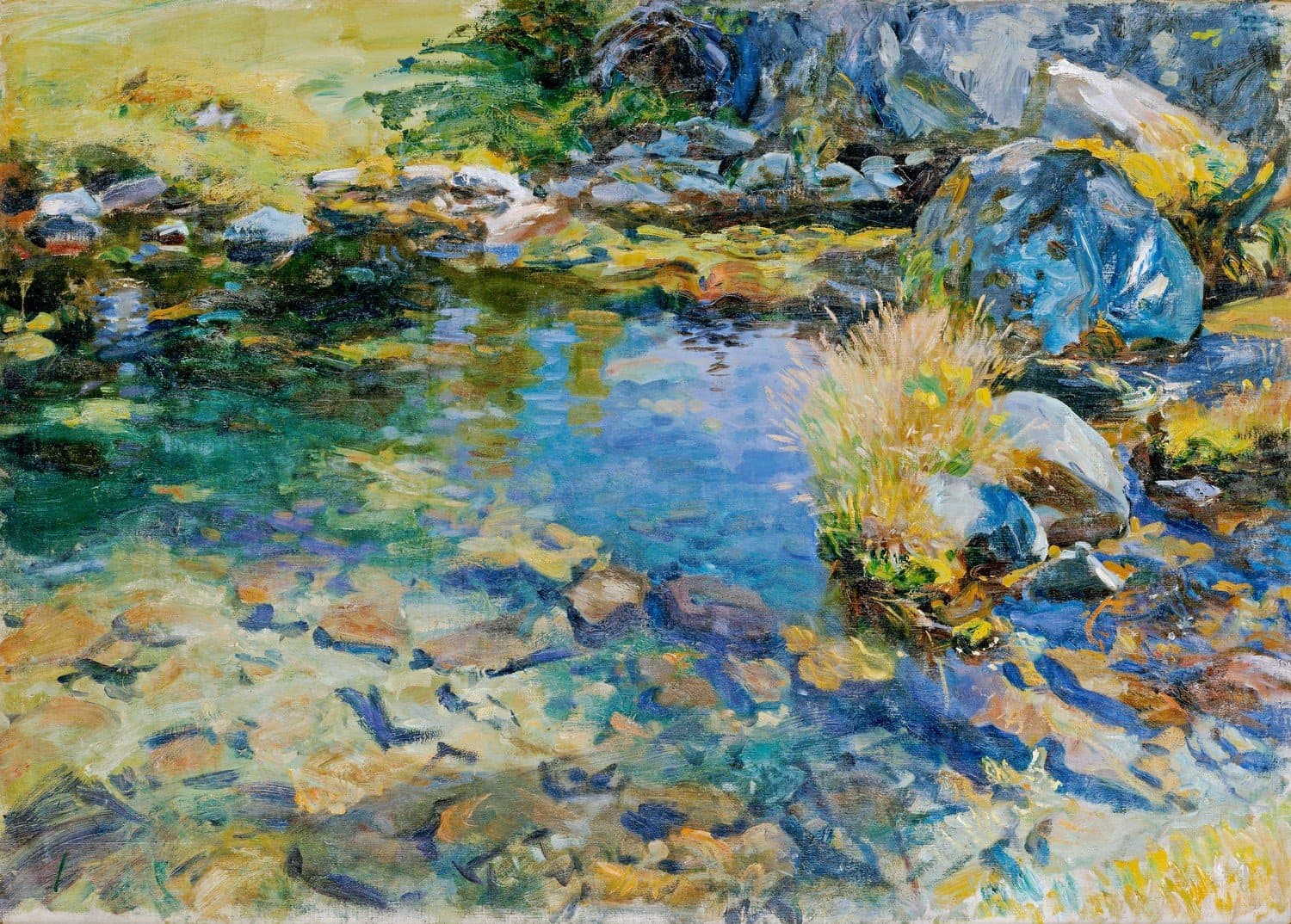ODSAN Alpine Pool - By John Singer Sargent - Canvas Prints 32" by 23" Unframed