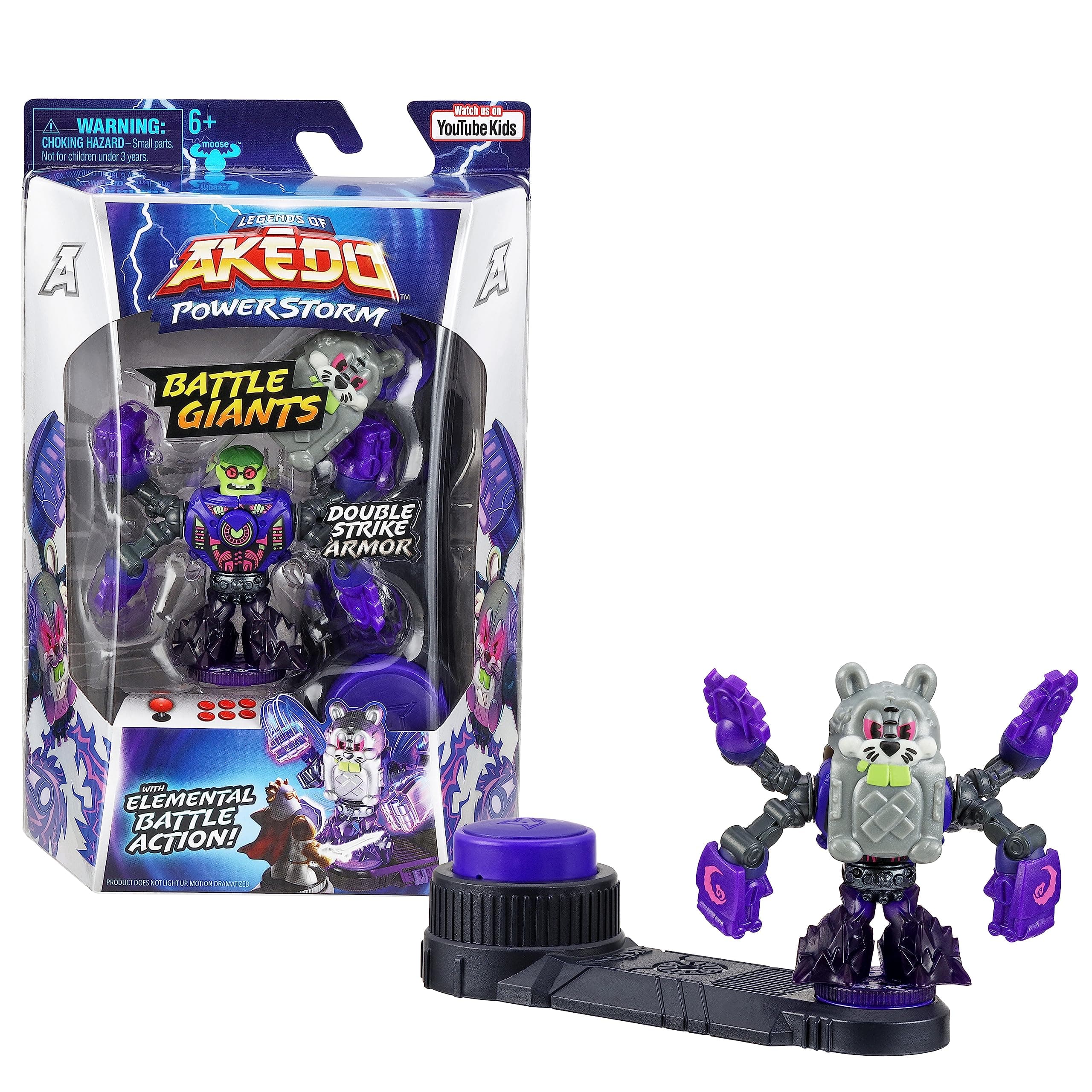 Legends of Akedo Powerstorm | Battle Giant Bucktooth | Mini Battling Action Figure with Double Strike Armor | Ready, Fight, Split Strike.