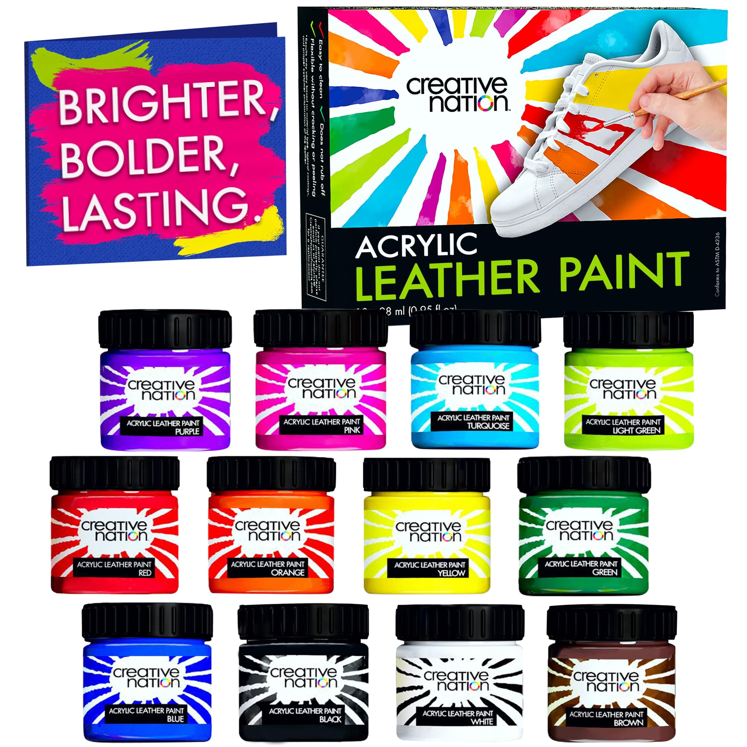 Acrylic Leather Paint for Shoes & Purses - Shoe Painting kit for Sneakers - Pintura para Zapatos Paint - Colorful Sneaker Customization Kit