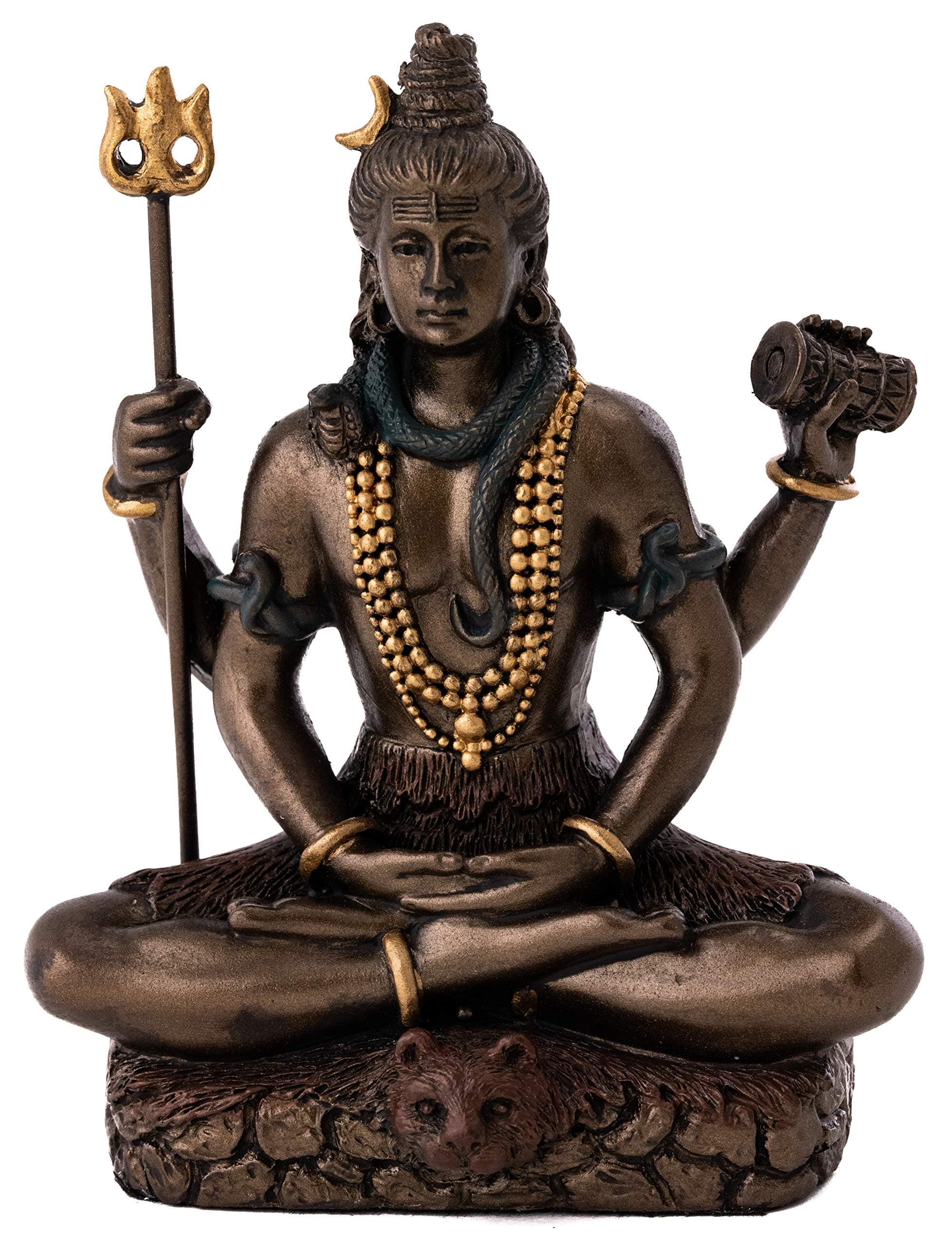 8.3cm Lord Shiva in Lotus Pose - Hindu God and Destroyer of Evil
