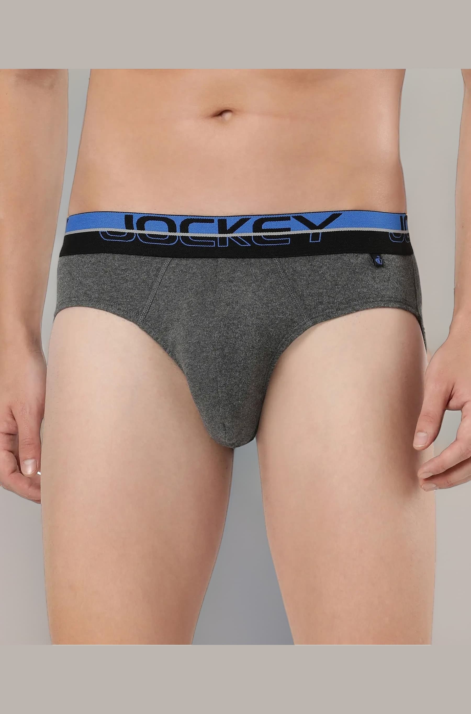 Jockey FP02 Men's Super Combed Cotton Rib Solid Brief with Ultrasoft Waistband