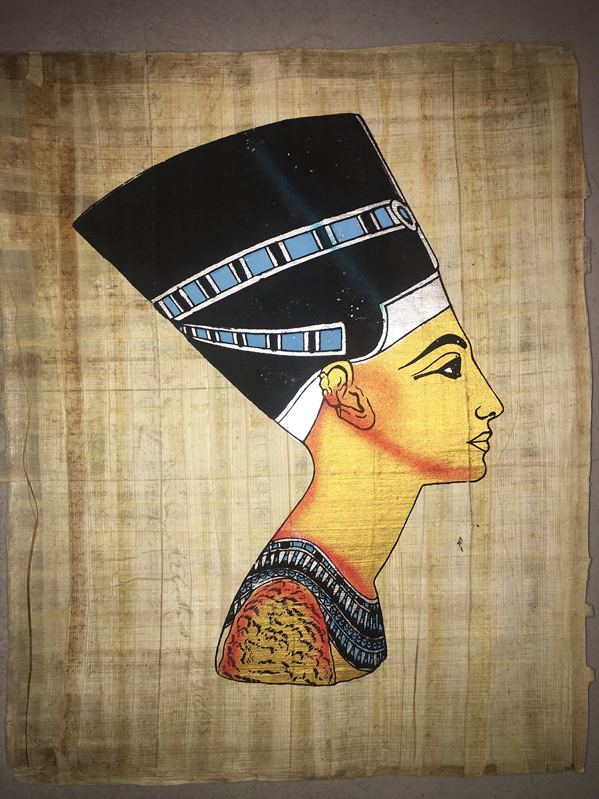 iRSE Art Egyptian Genuine Papyrus, Ancient Egypt Paper, Hand Made Wall Paper, Artistic Drawing, Archaeologist Picture Image, (Shape45)