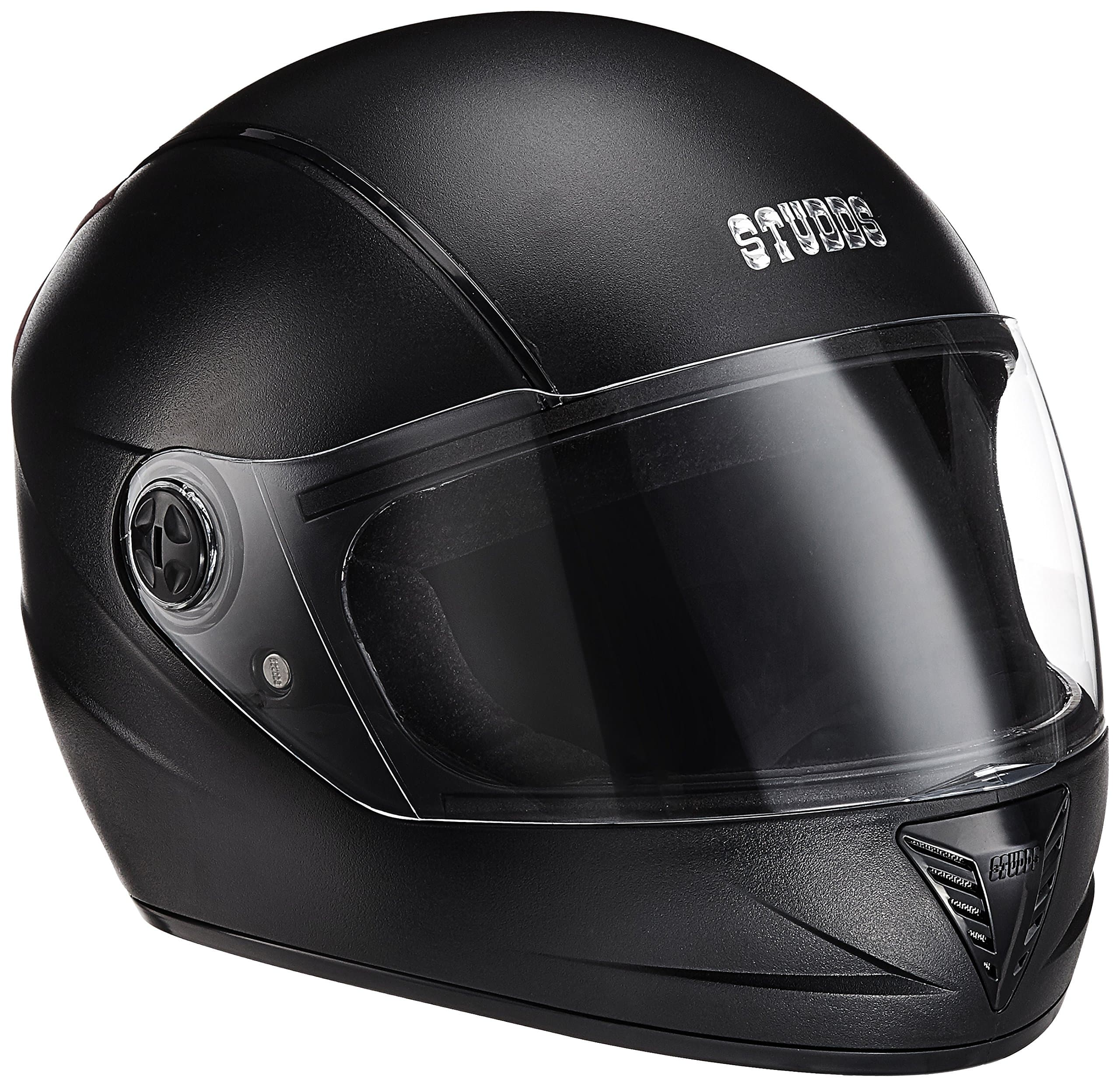 Studds Professional Black With Black Strip Full Face Helmet (L)
