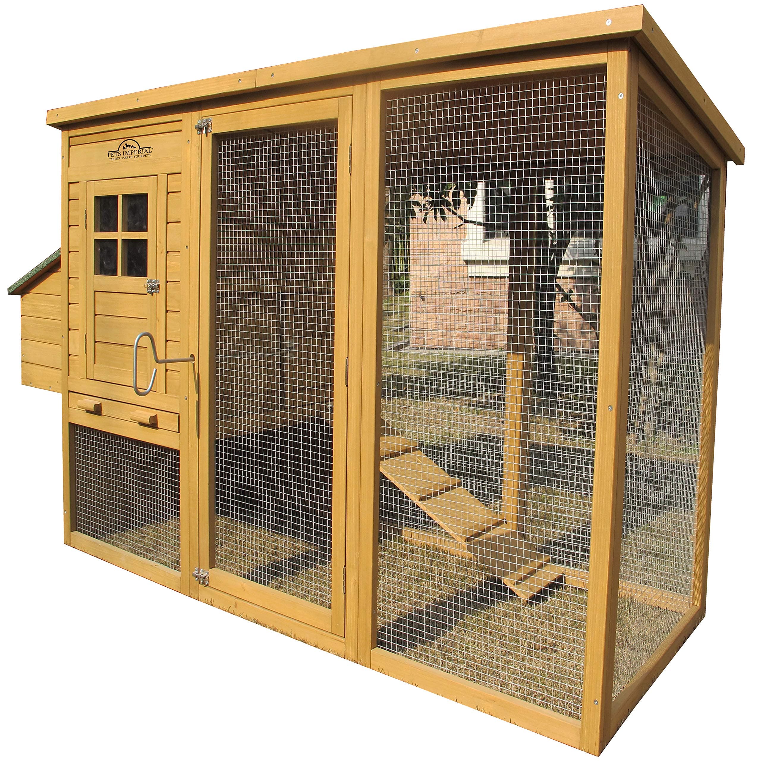 Pets Imperial® Wentworth Large Chicken Coop Hen Ark House Poultry Run Nest Box Rabbit Hutch Suitable For Up To 4 Birds - Integrated Run & Cleaning Tray & Innovative Locking Mechanism