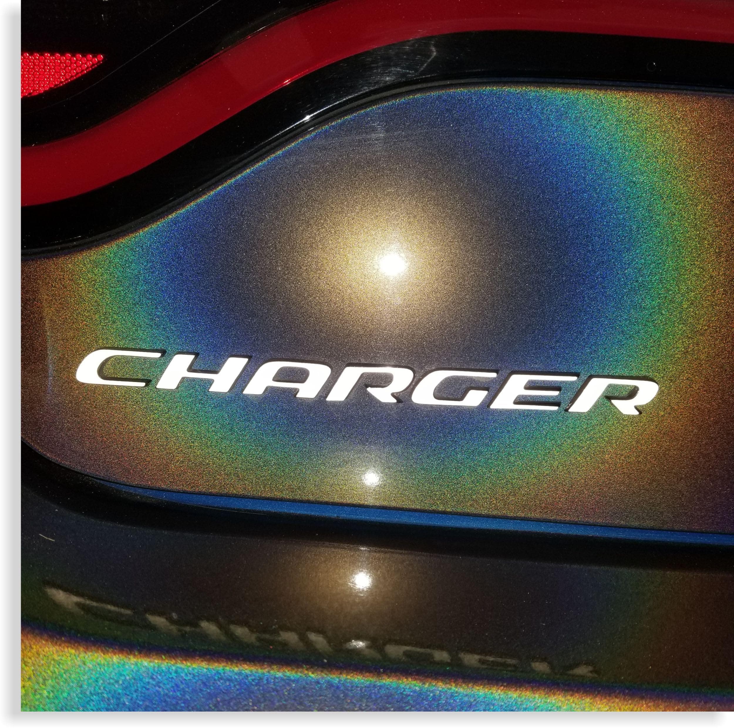 Reflective Concepts - Charger Trunk Badge Overlay Decal Stickers - 2015-2023 Charger - (Color: Reflective Black)
