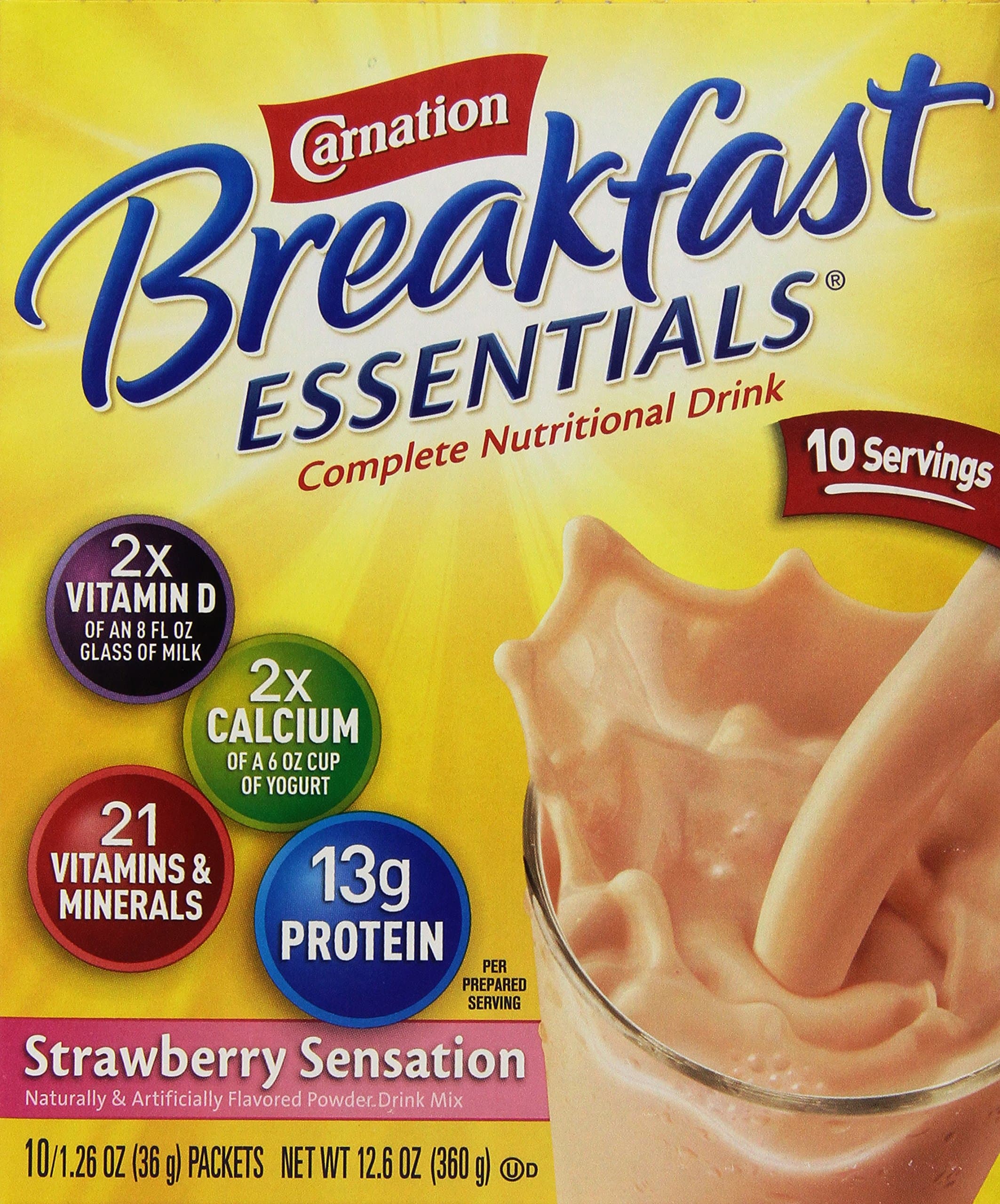 Carnation Breakfast EssentialsCarnation Instant Breakfast Powder, Strawberry, 10 Pk