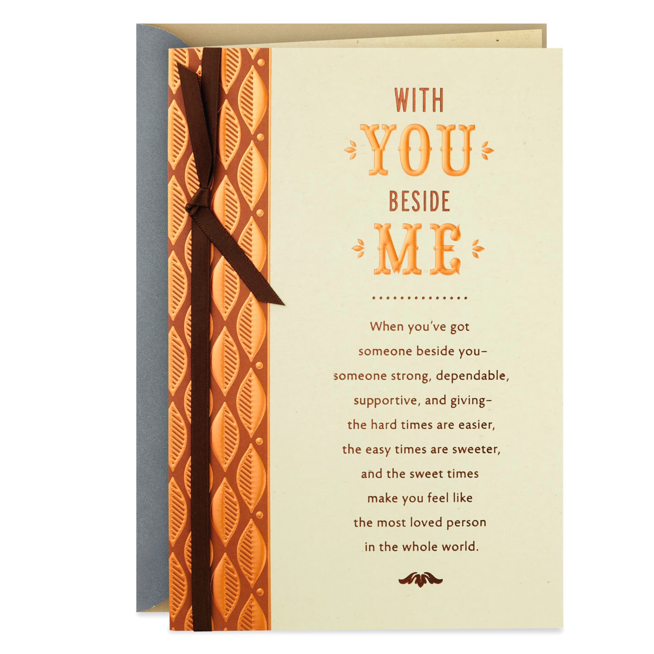 Hallmark Romantic Birthday Card (With You Beside Me) Copper Leaves